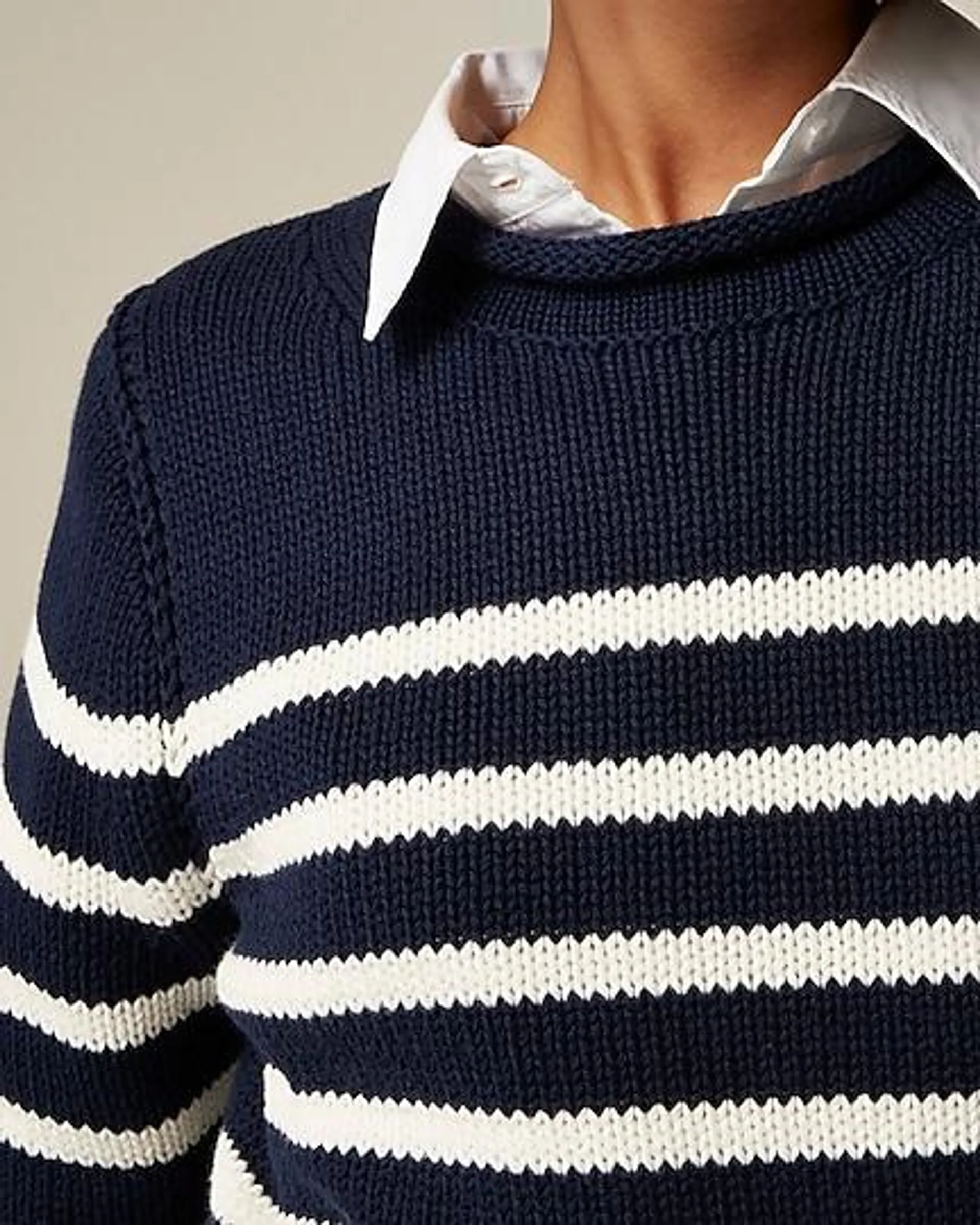 Heritage cotton Rollneck™ sweater in stripe