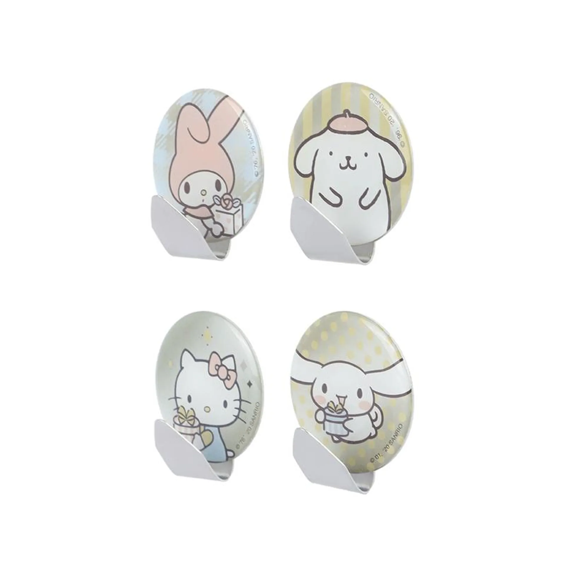 Set De Ganchos Adhesivos Sanrio Acero Inoxidable 5x5 cm 2 kg 4 Piezas