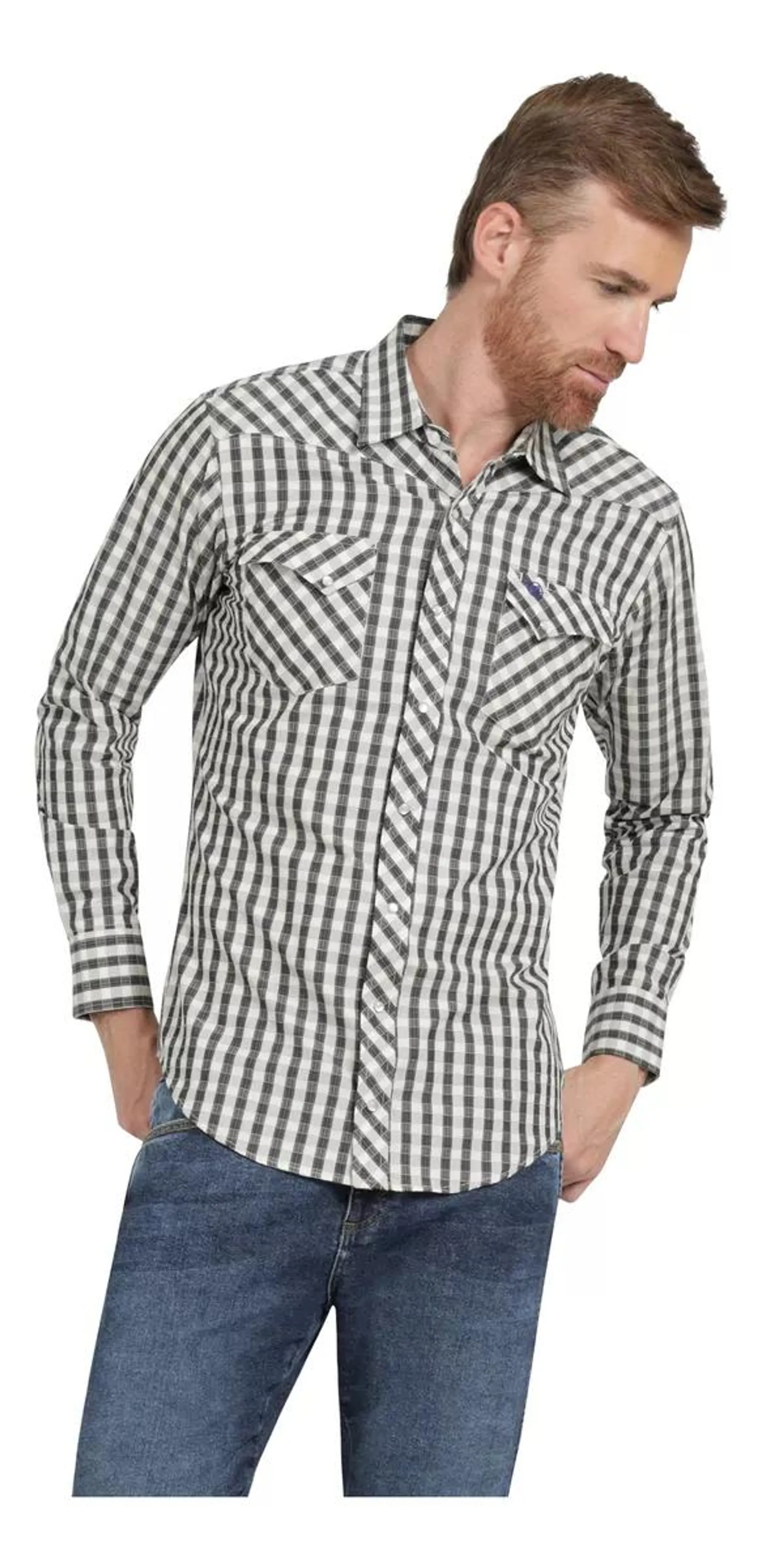 Camisa Vaquera Hombre Wrangler Slim Fit Manga Larga 451