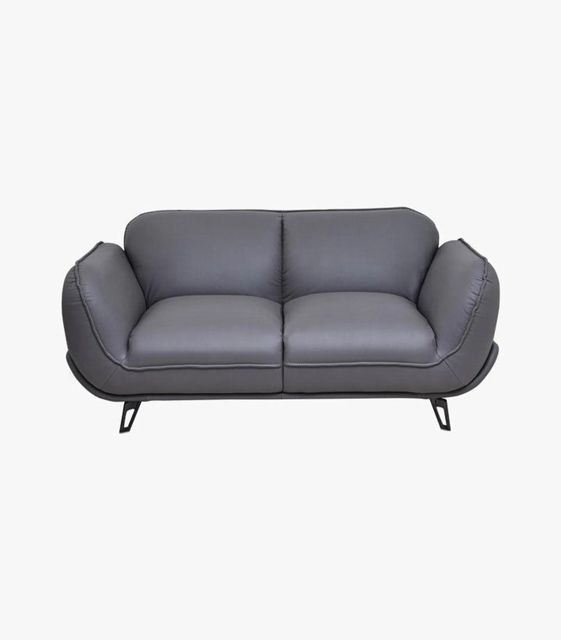 Love Seat Medoc de piel color gris