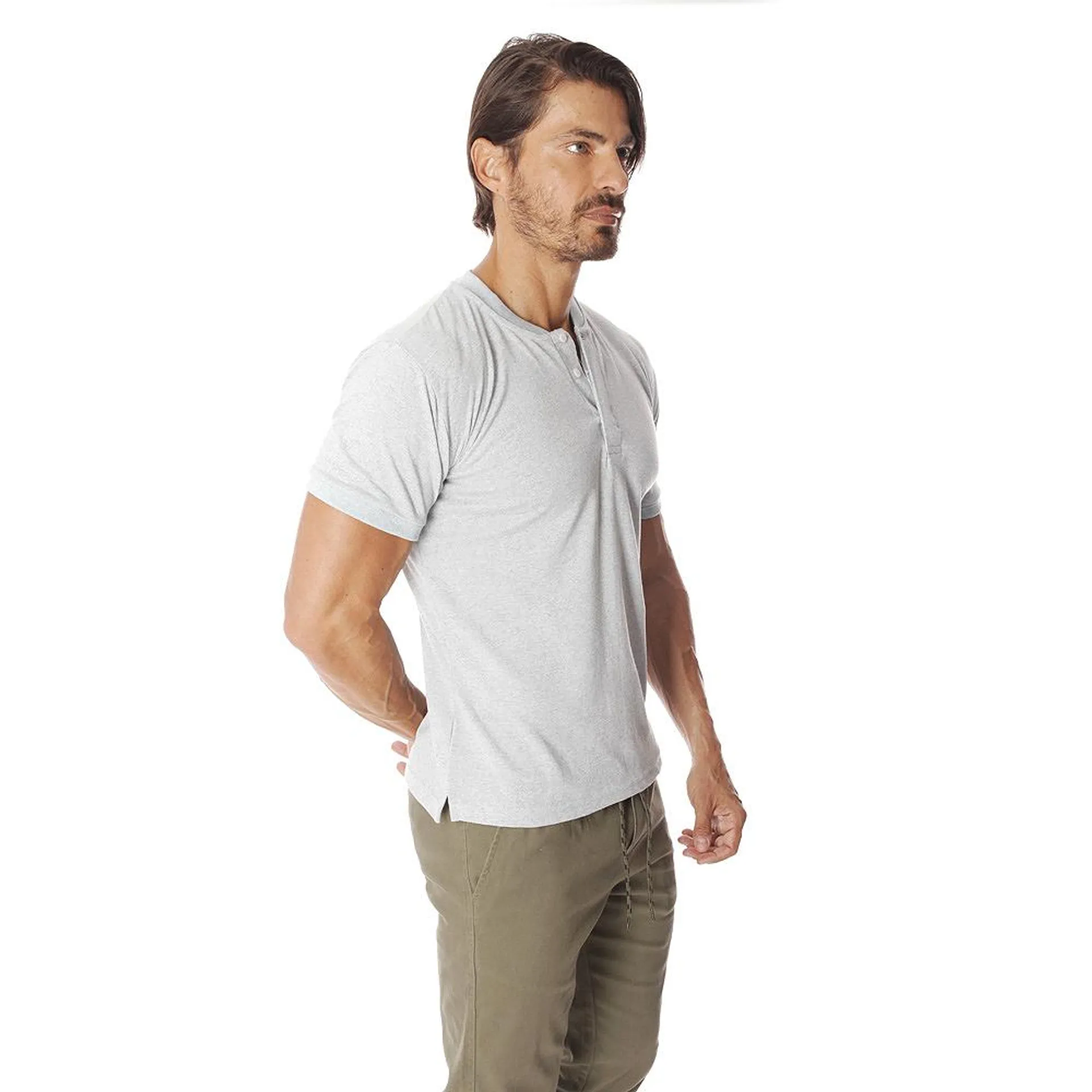 Playera Hummo Henley con Manga Corta y Botones