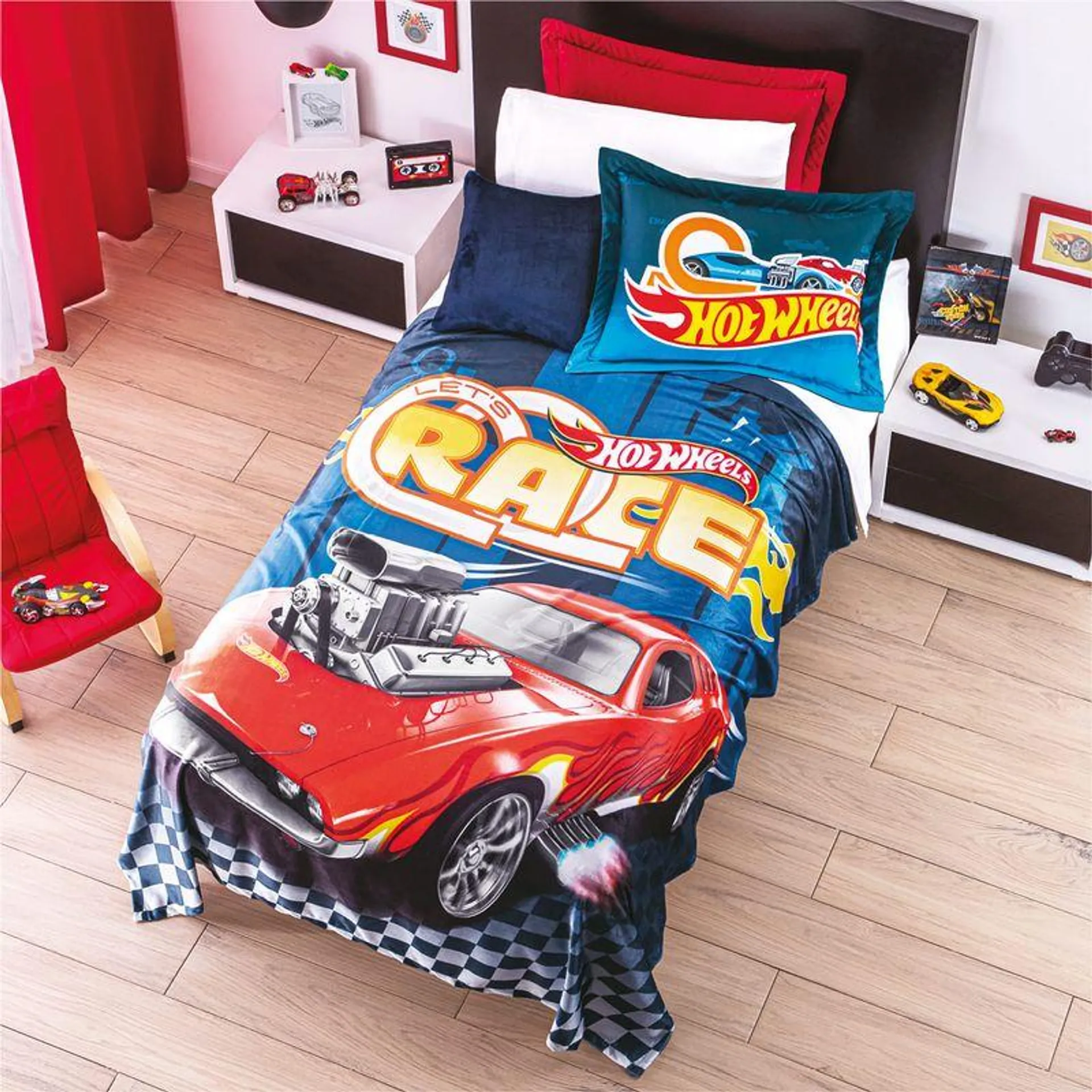 Cobertor Ultrasuave Hot Wheels Race Individual