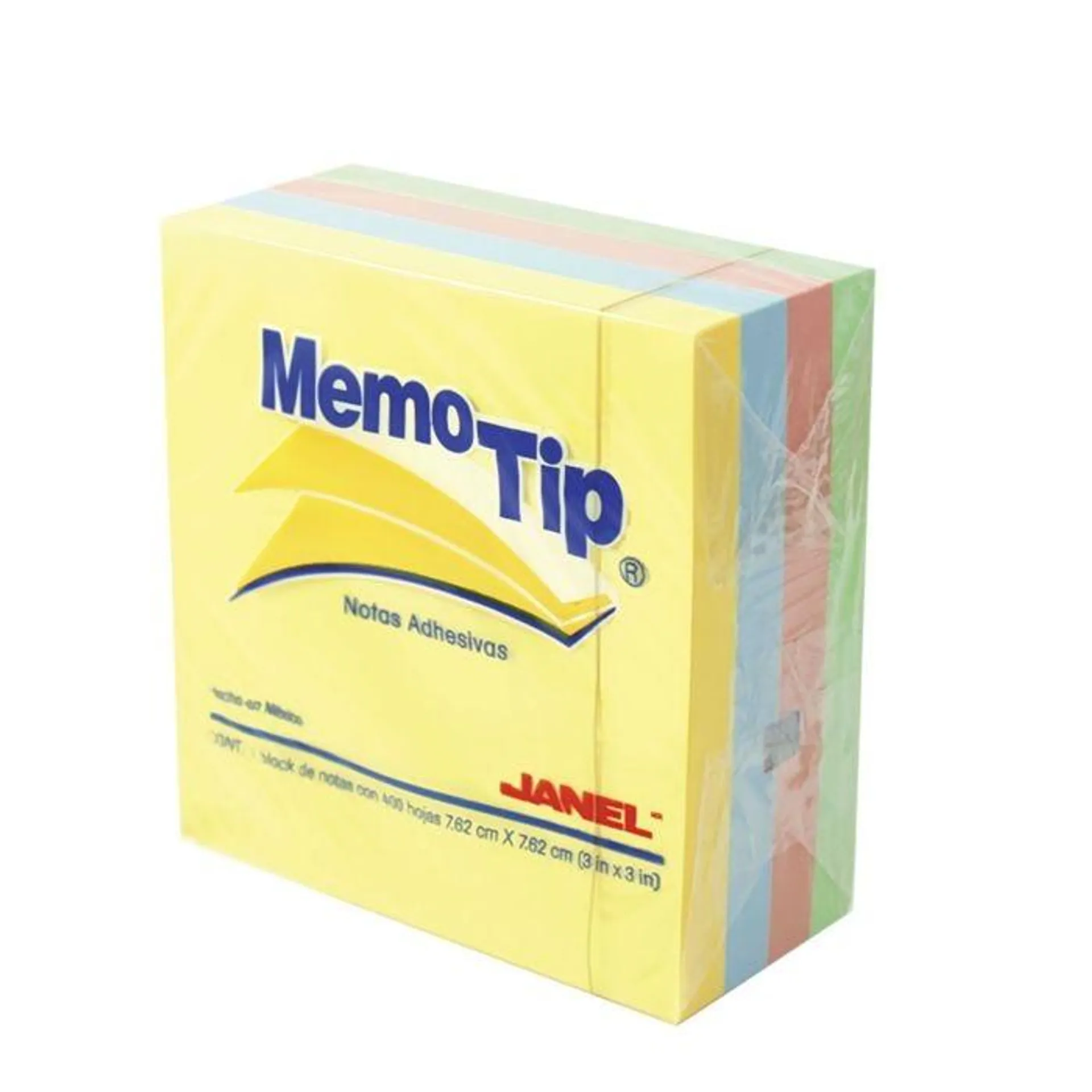 Cubo Memotip Janel 54P Pastel/Surtido 3 X 3\" 7.6 X 7.6 Cm 400 H.