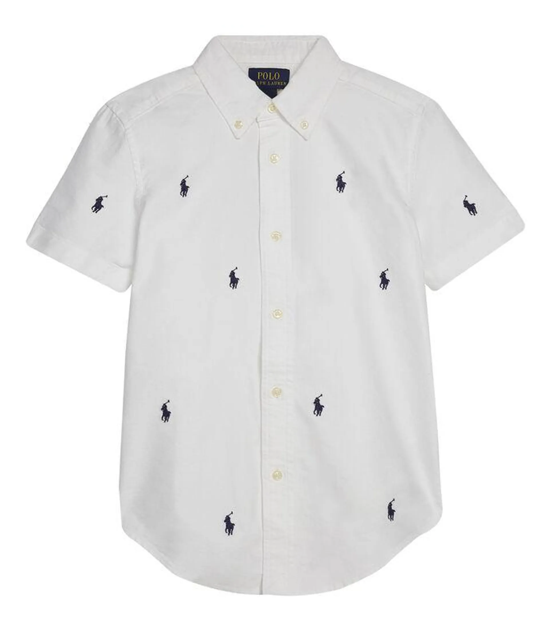 Camisa con Bordado Manga Corta Niño