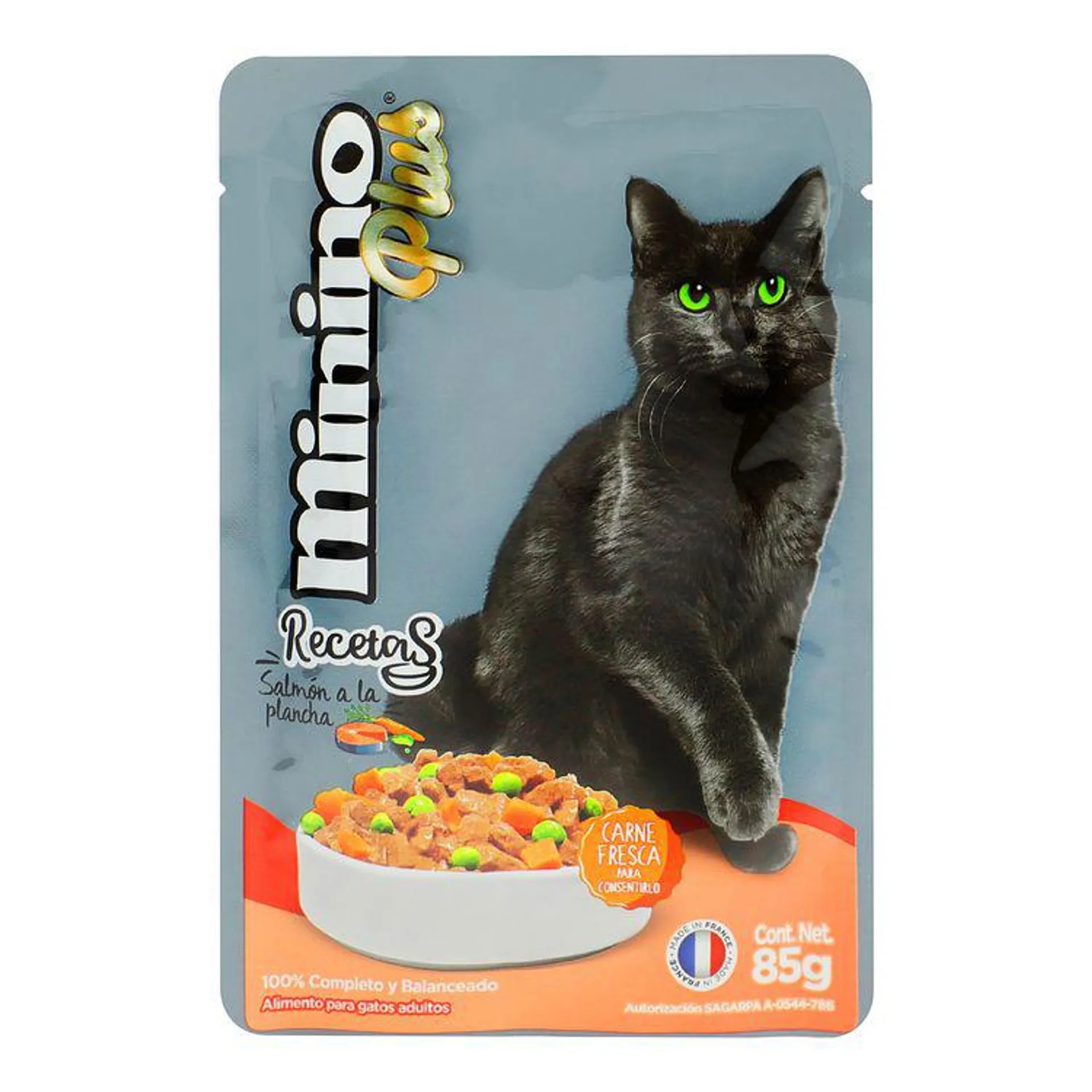 Alimento Minino Recetas 85 G Salmon - Minino Plus Recetas - 1 pieza