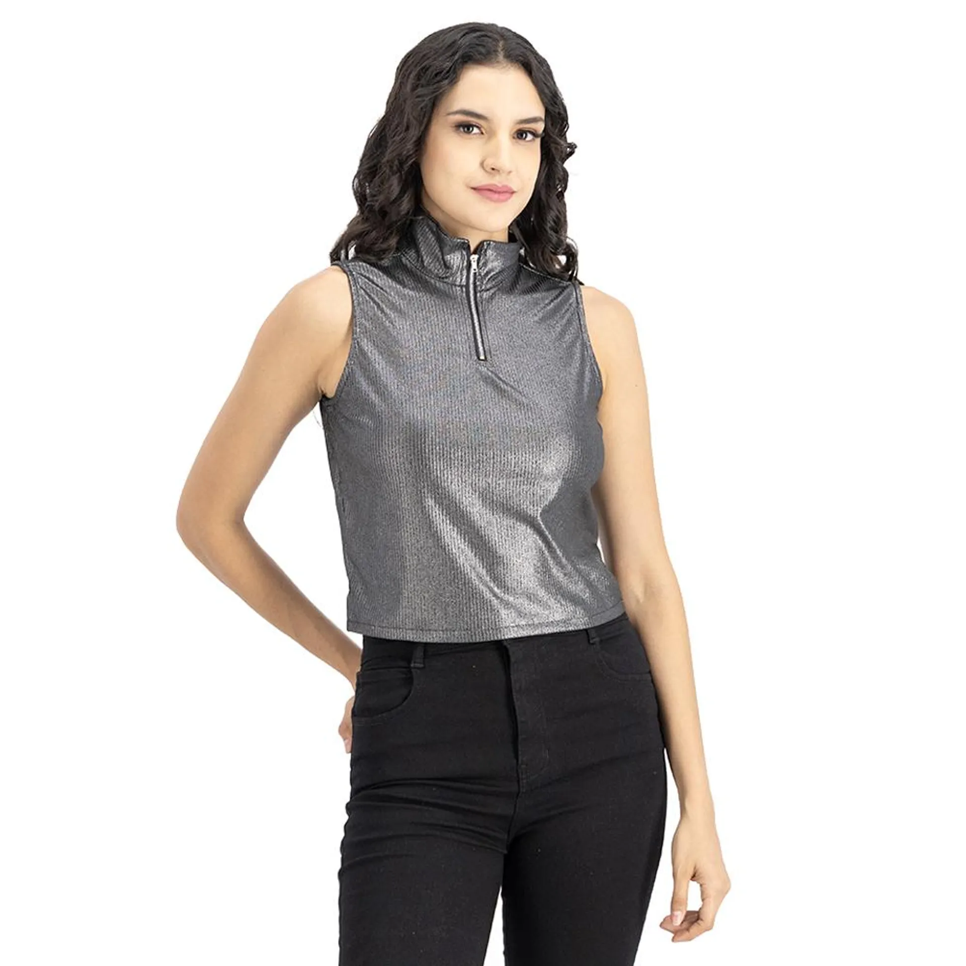 Blusa Mujer Con Zipper