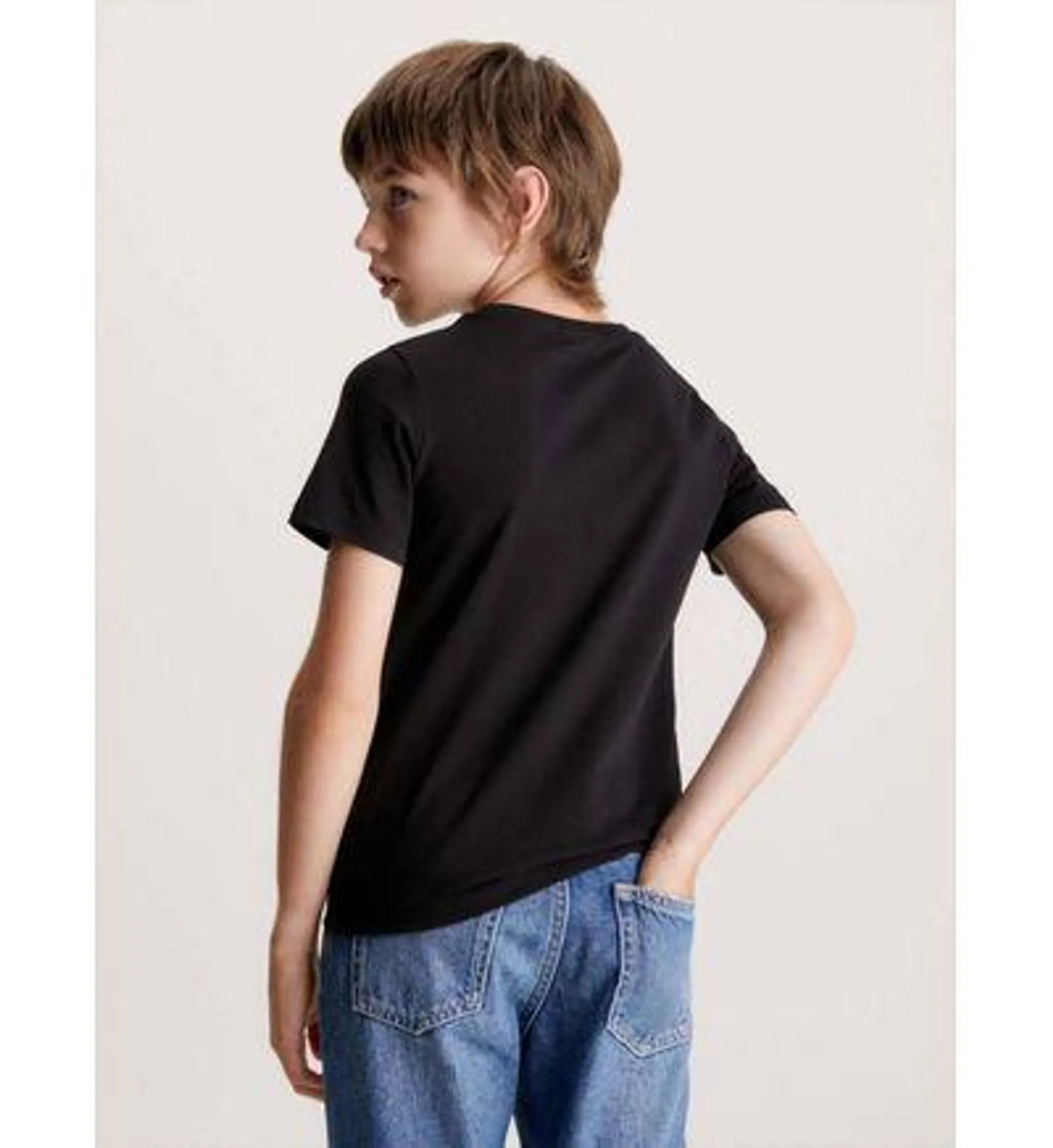 Playera Calvin Klein Monologo Niños Negro