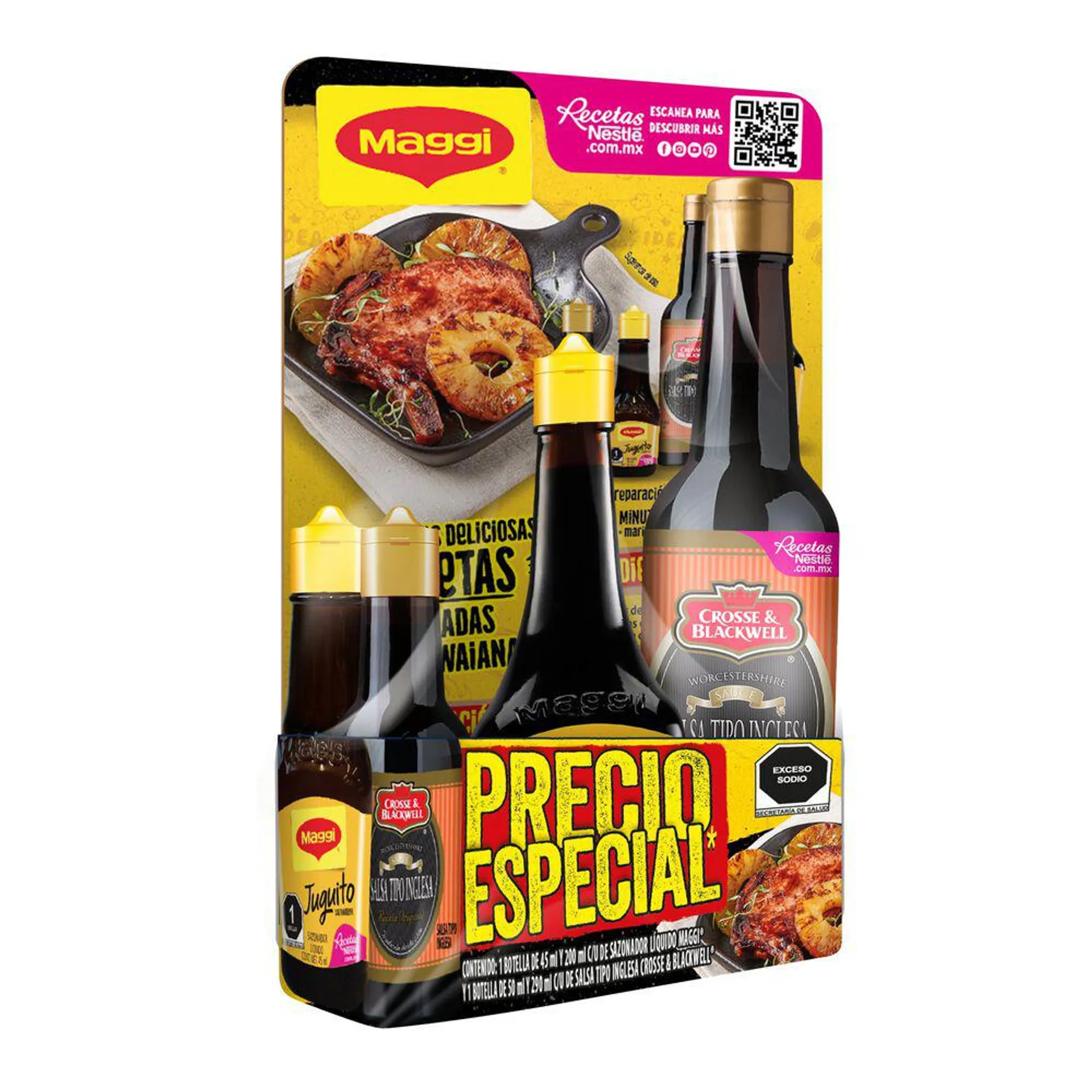Salsa Inglesa y Jugo Sazonador más Ternuritas Maggi C&B 4 pzas