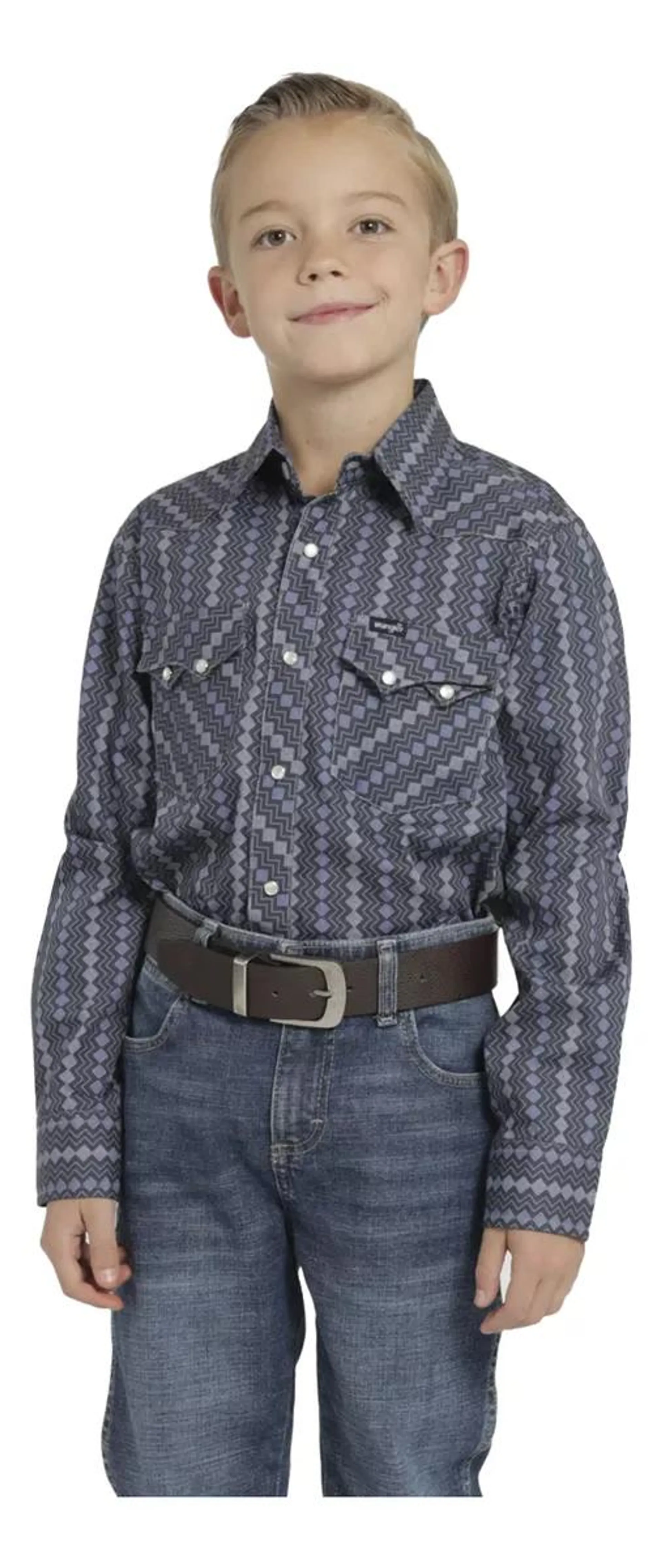 Camisa Vaquera Niño Wrangler Slim Fit Manga Larga 466