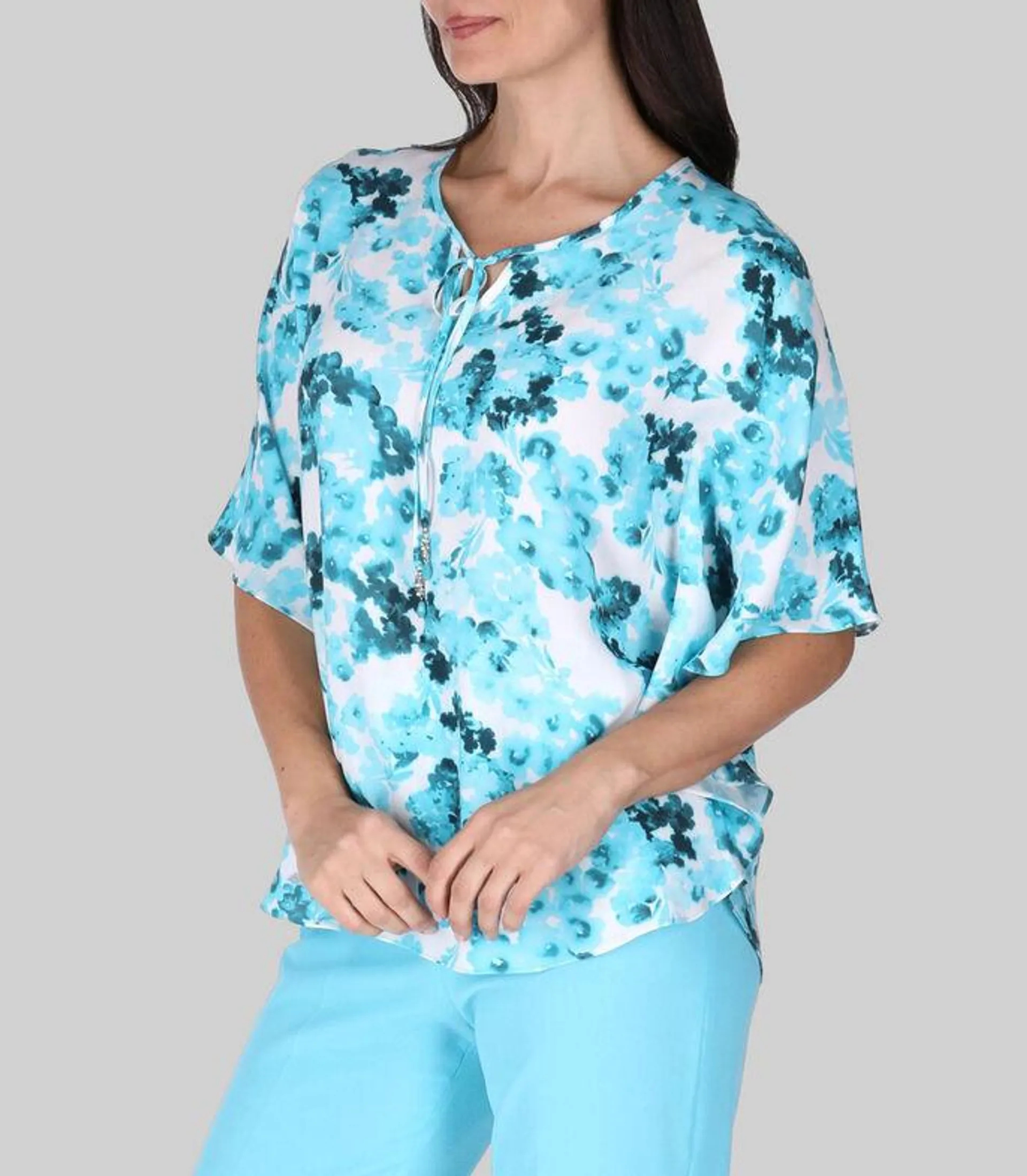 Blusa Estampada Manga Corta Mujer