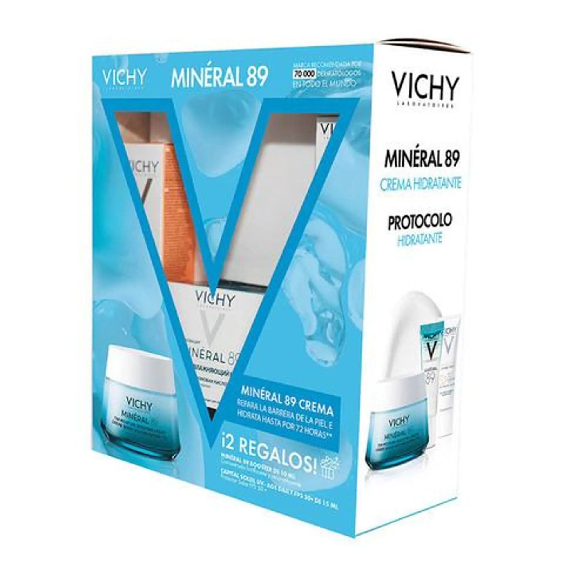 Vichy Minéral 89 Crema + Minéral 89 Booster + Protector Solar FPS 50+