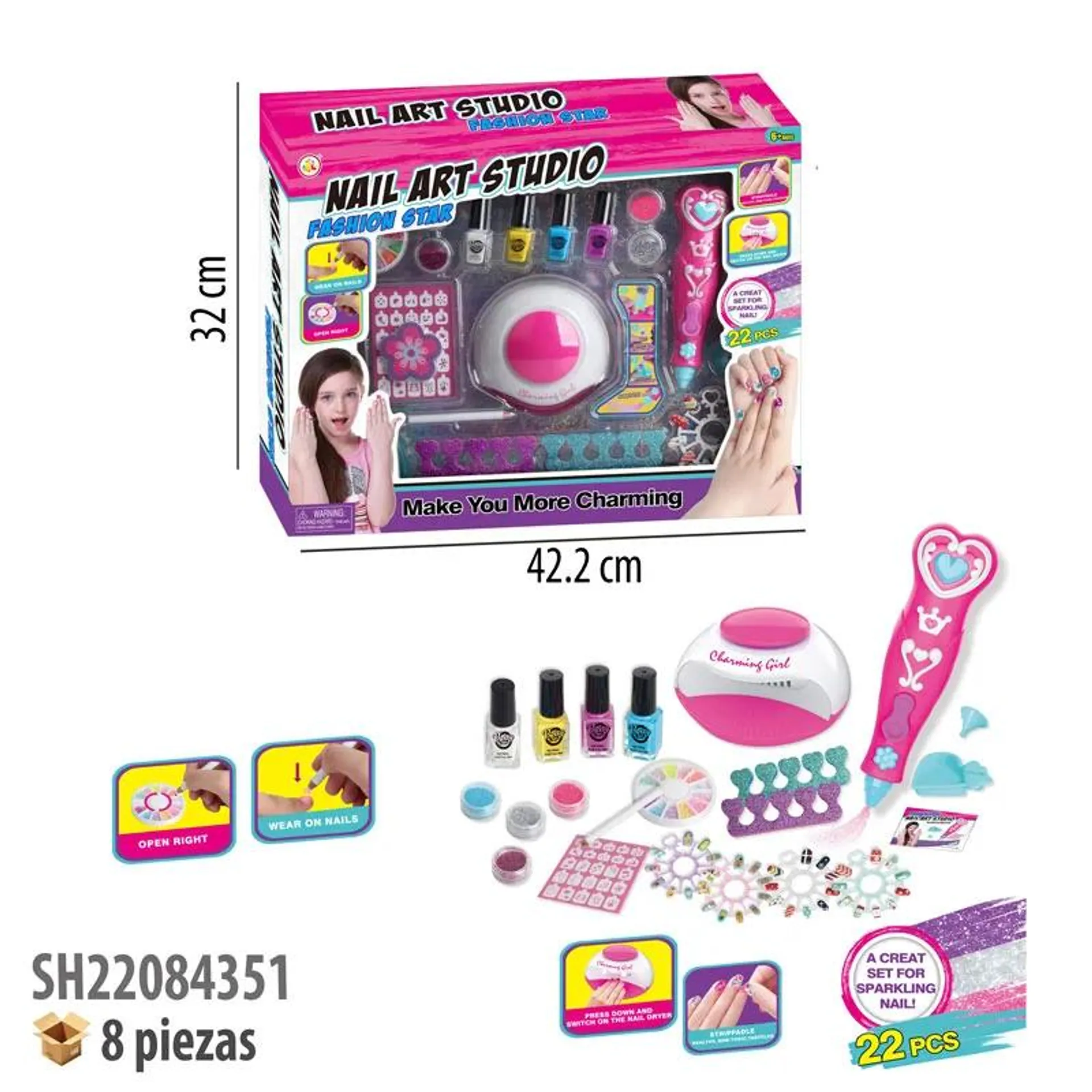 JUEGO DE UÑAS CON VENTILADOR