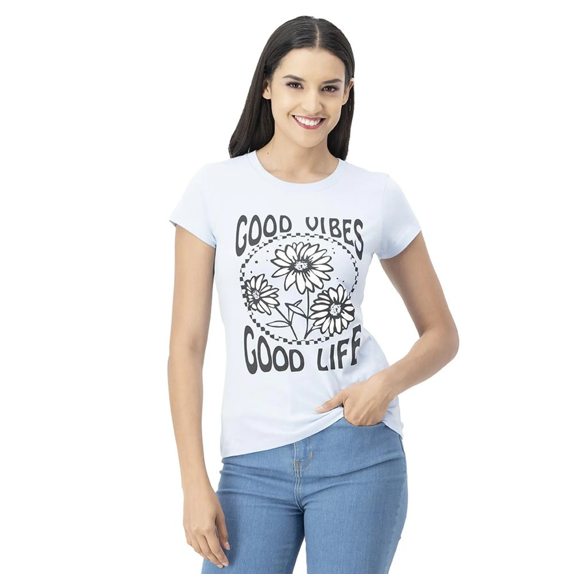 Playera Mujer Good Vibes