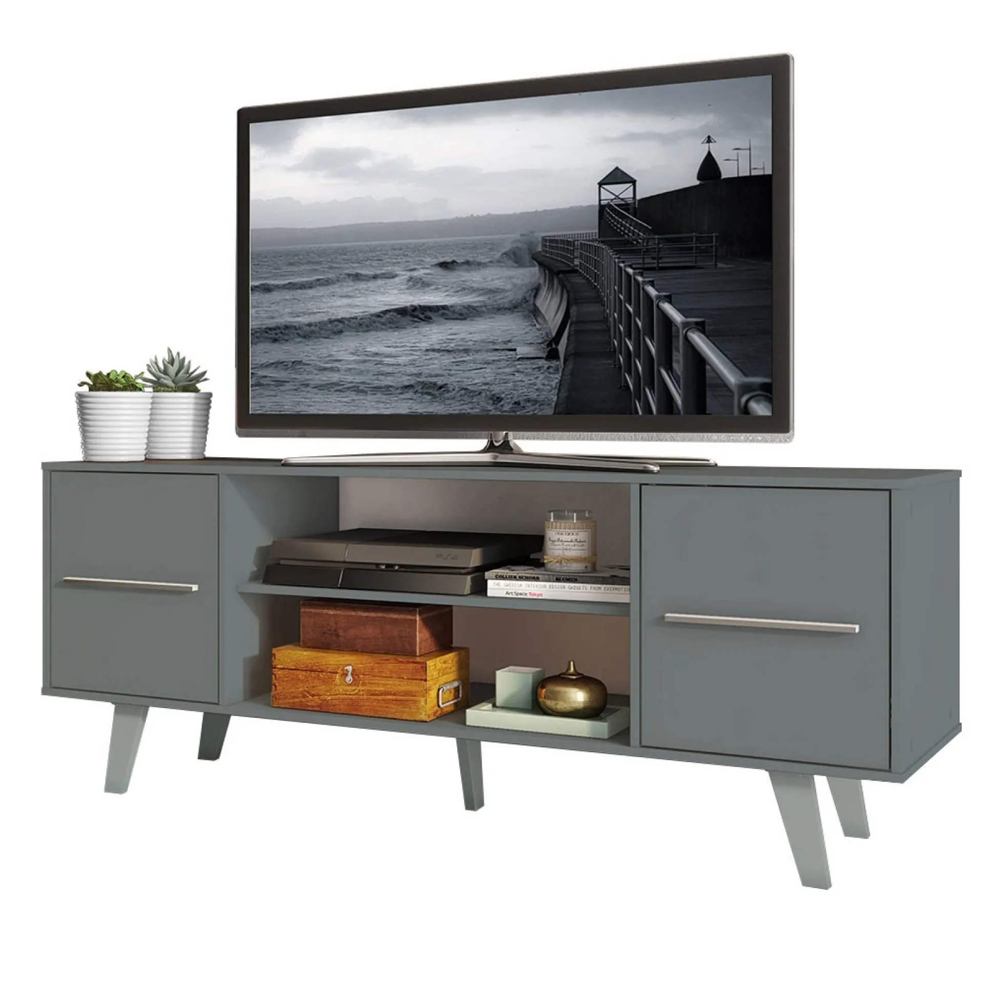 Mueble para Tv hasta 55 Pulgadas Madesa Copenhagen Gris