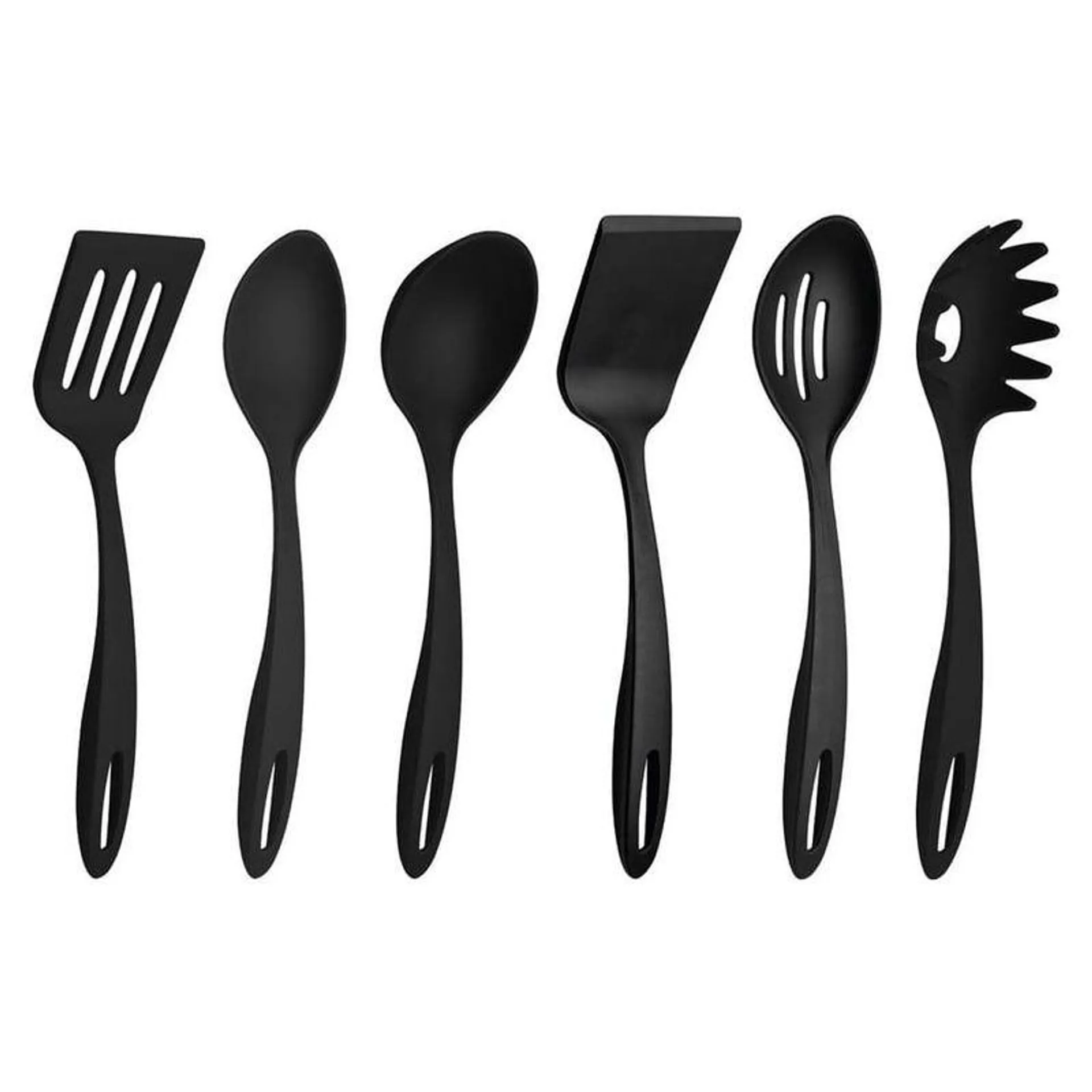 Juego de Utensilios de Cocina Tramotnina Nylon Negro 6 Pzs