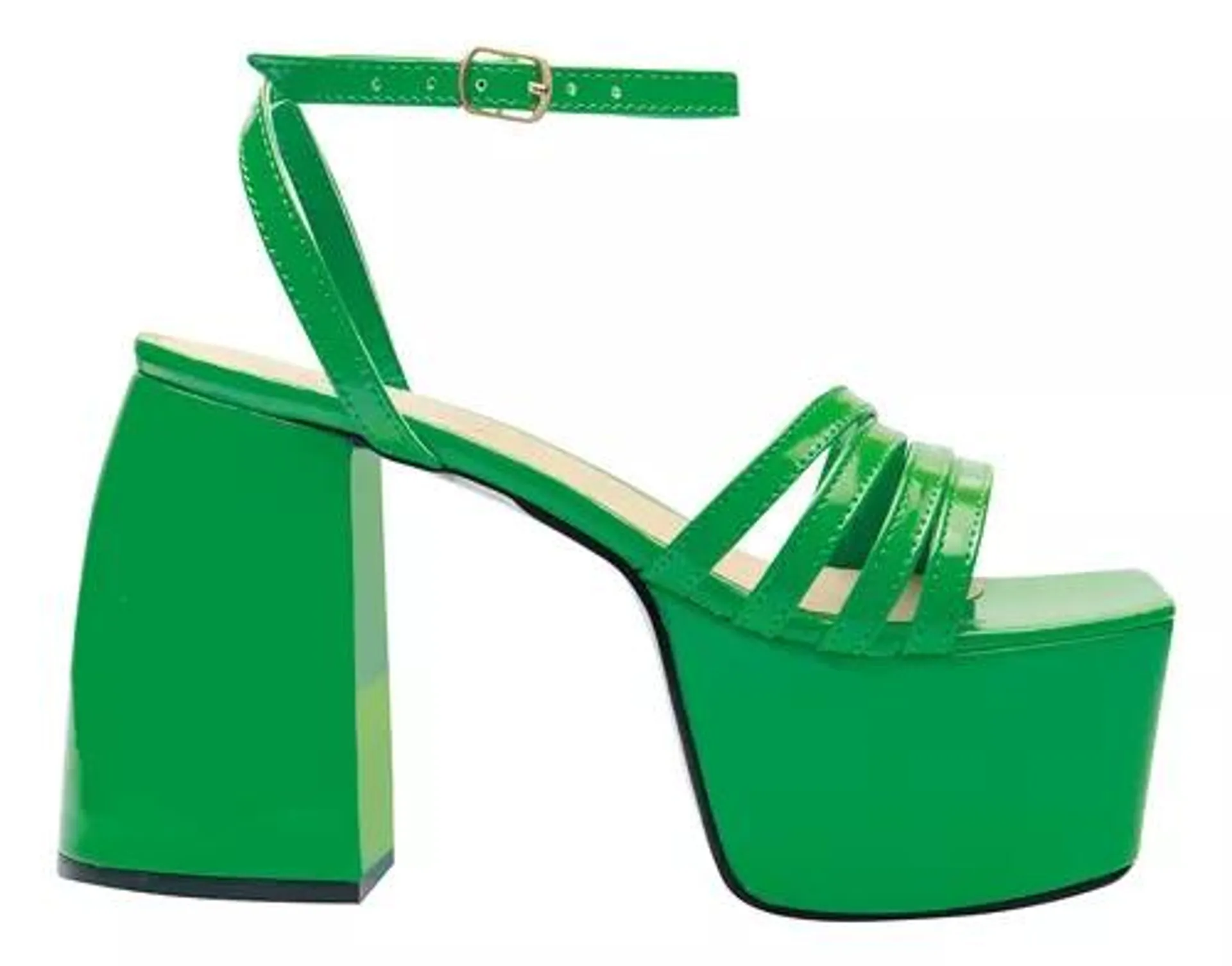 Sandalias Para Mujer Plataforma Bratz Romina Verde Fareli