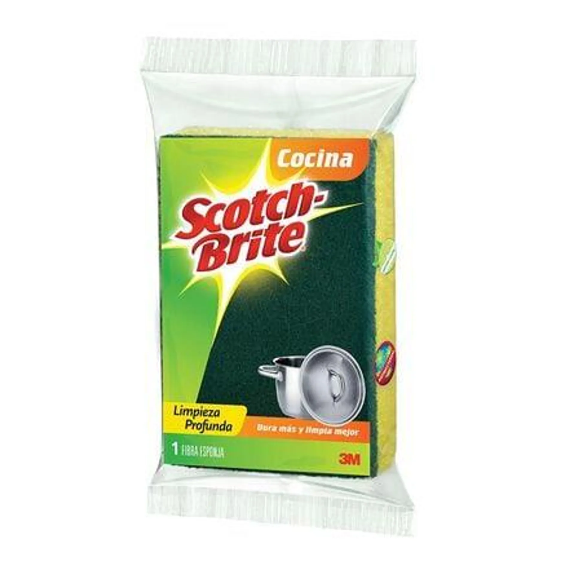 Fibra Esponja Scotch-Brite Limpieza Pesada Grande 1 pieza