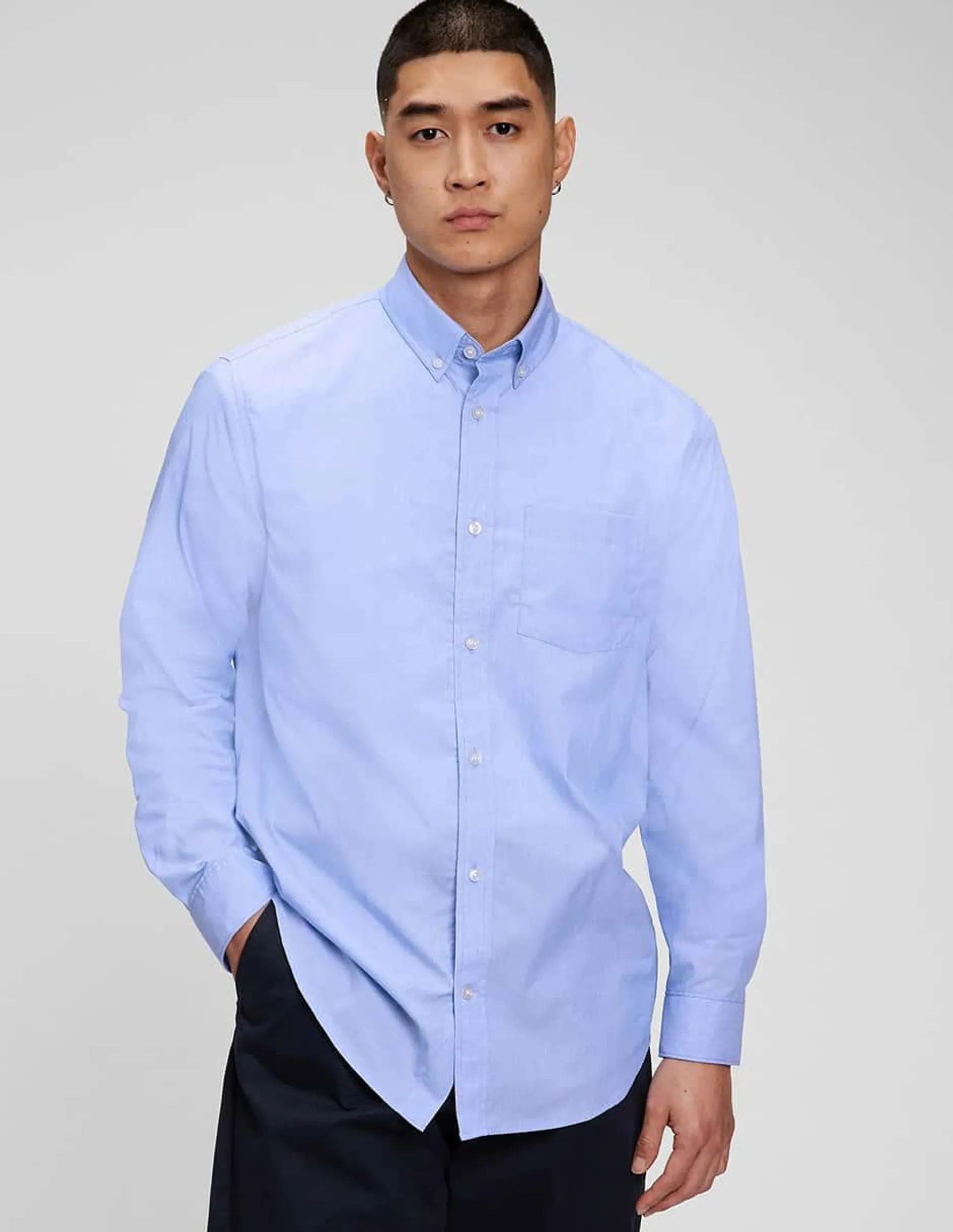 Camisa casual GAP de algodón manga larga para hombre