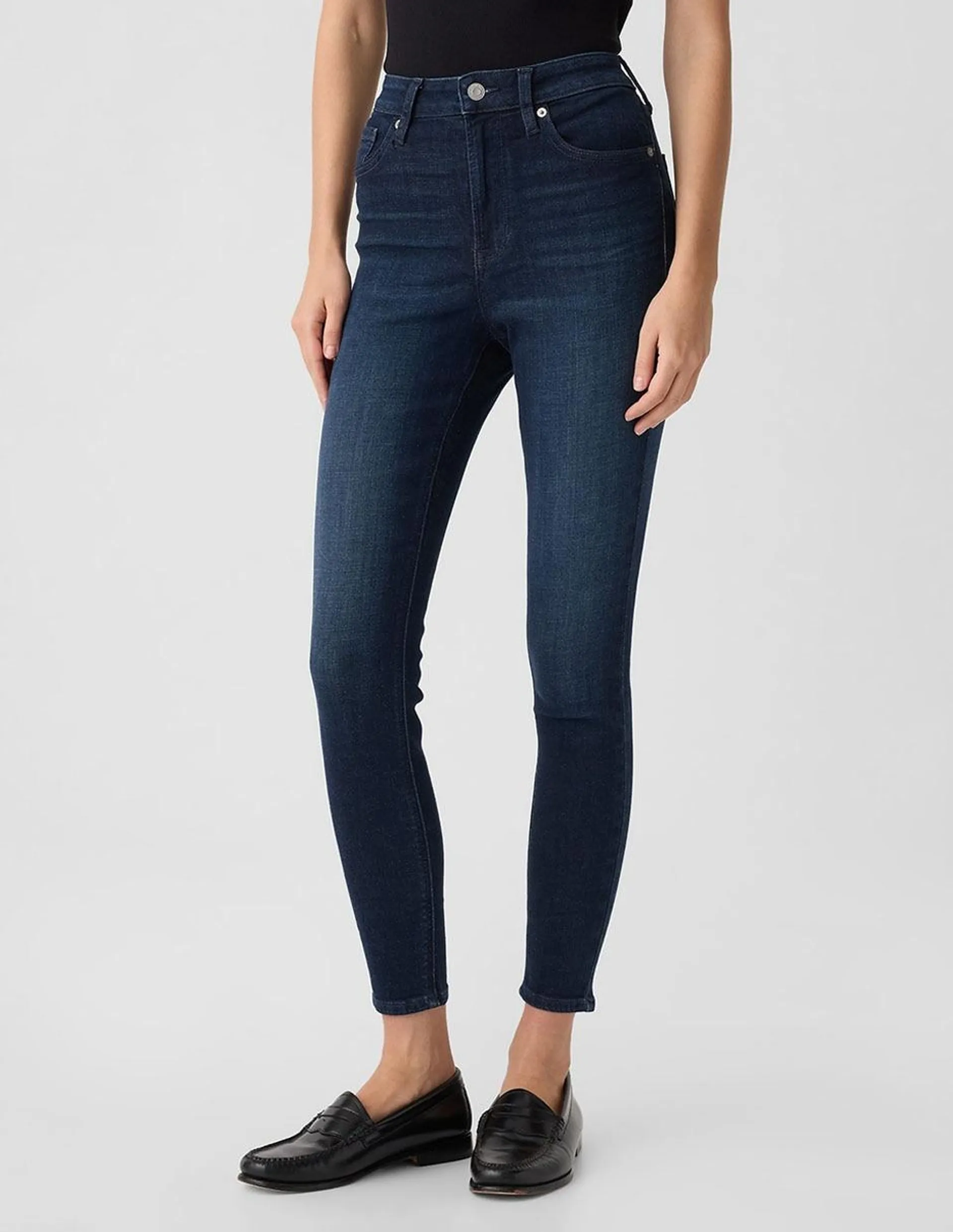 Jeans skinny corte cintura alta para mujer