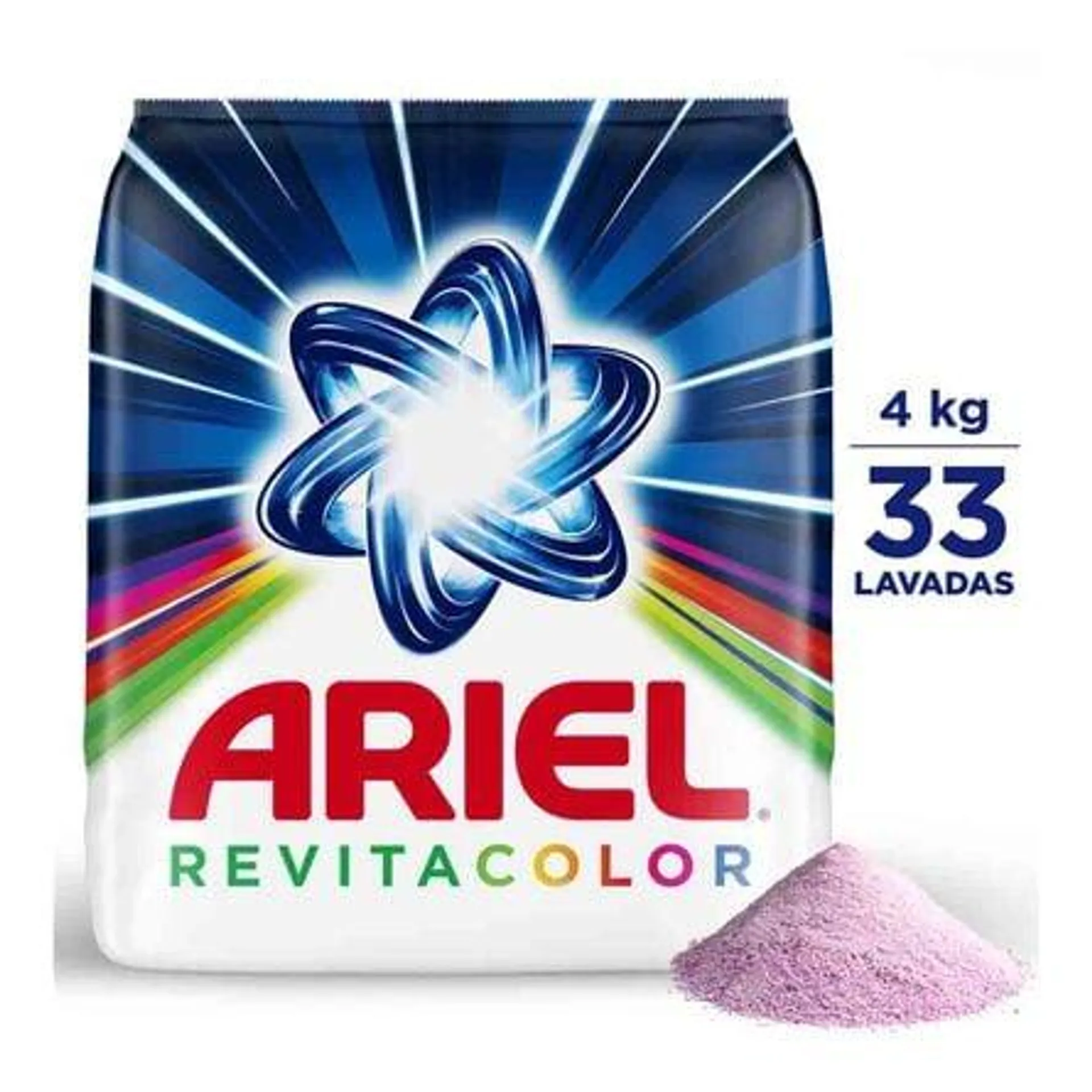 Detergente en Polvo Ariel Revitacolor 33 lavadas (4000g)