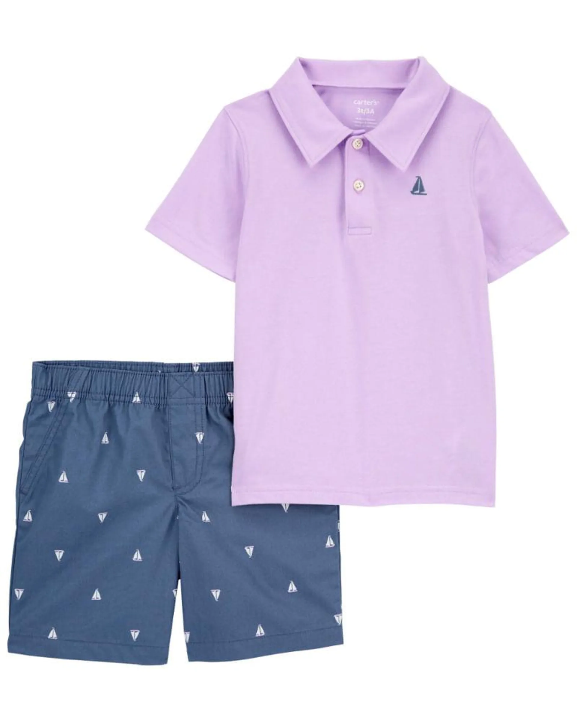 Conjunto De 2 Polos De Jersey Y Pantalón Corto De Velero Carter's