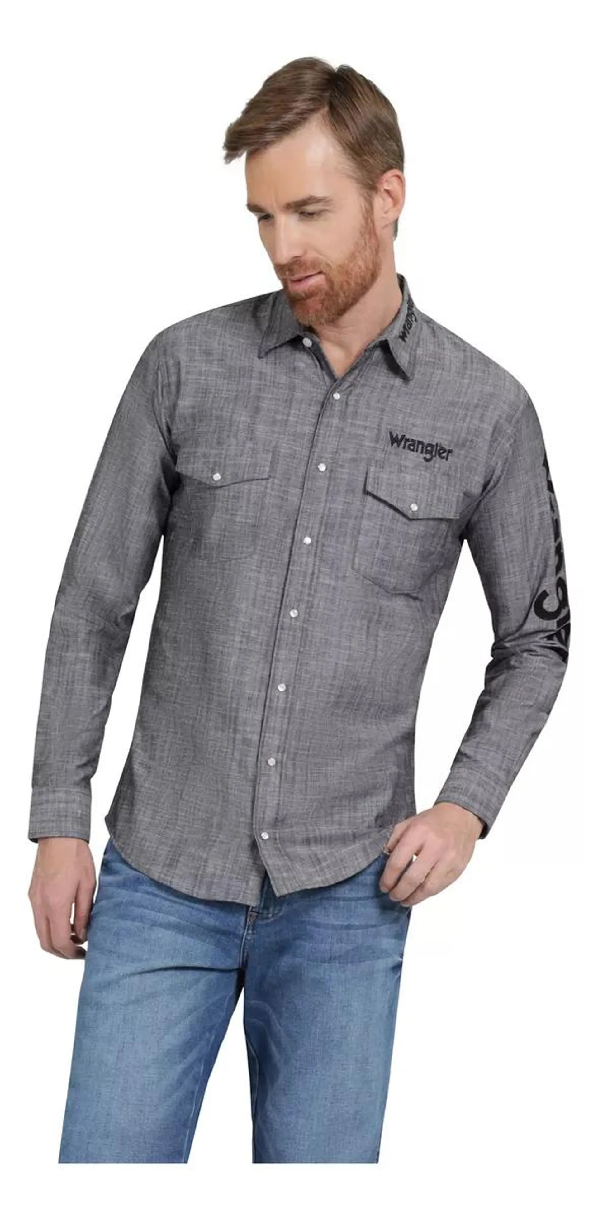 Camisa Vaquera Hombre Wrangler Regular Fit Manga Larga 359