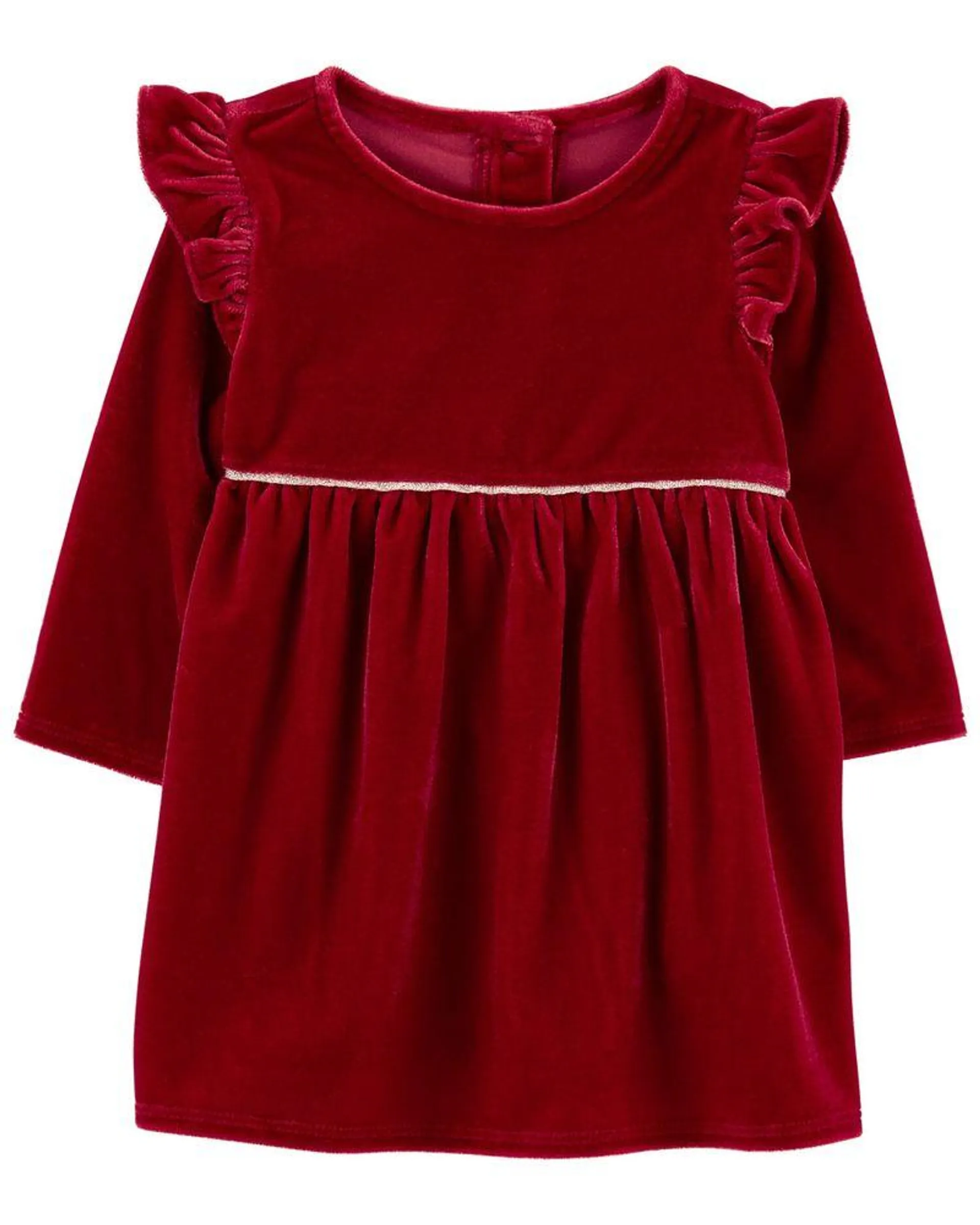 Vestido Babydoll Con Olanes De Terciopelo Oshkosh B'Gosh