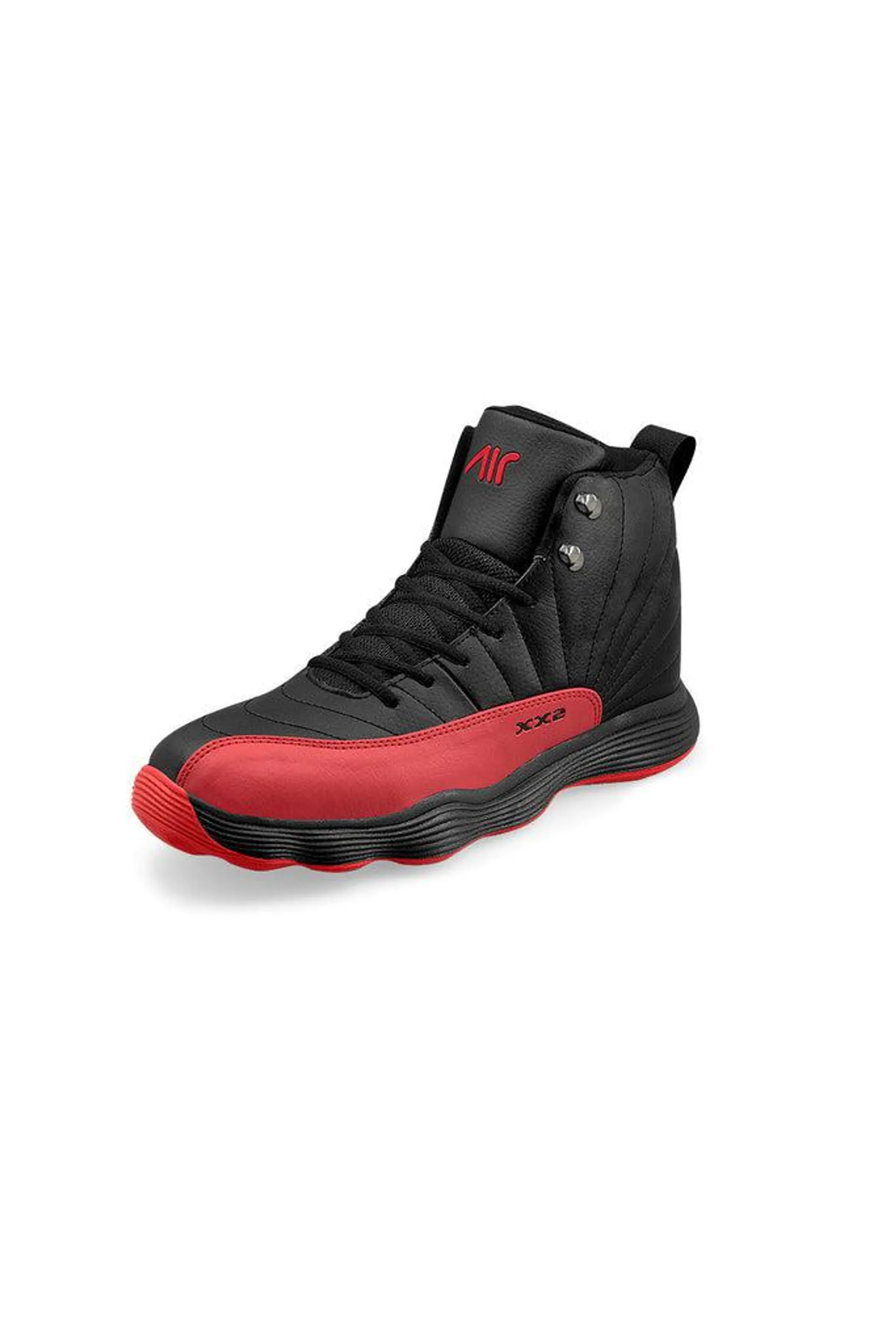 027913 Tenis Bota Caballero Color Negro-Rojo