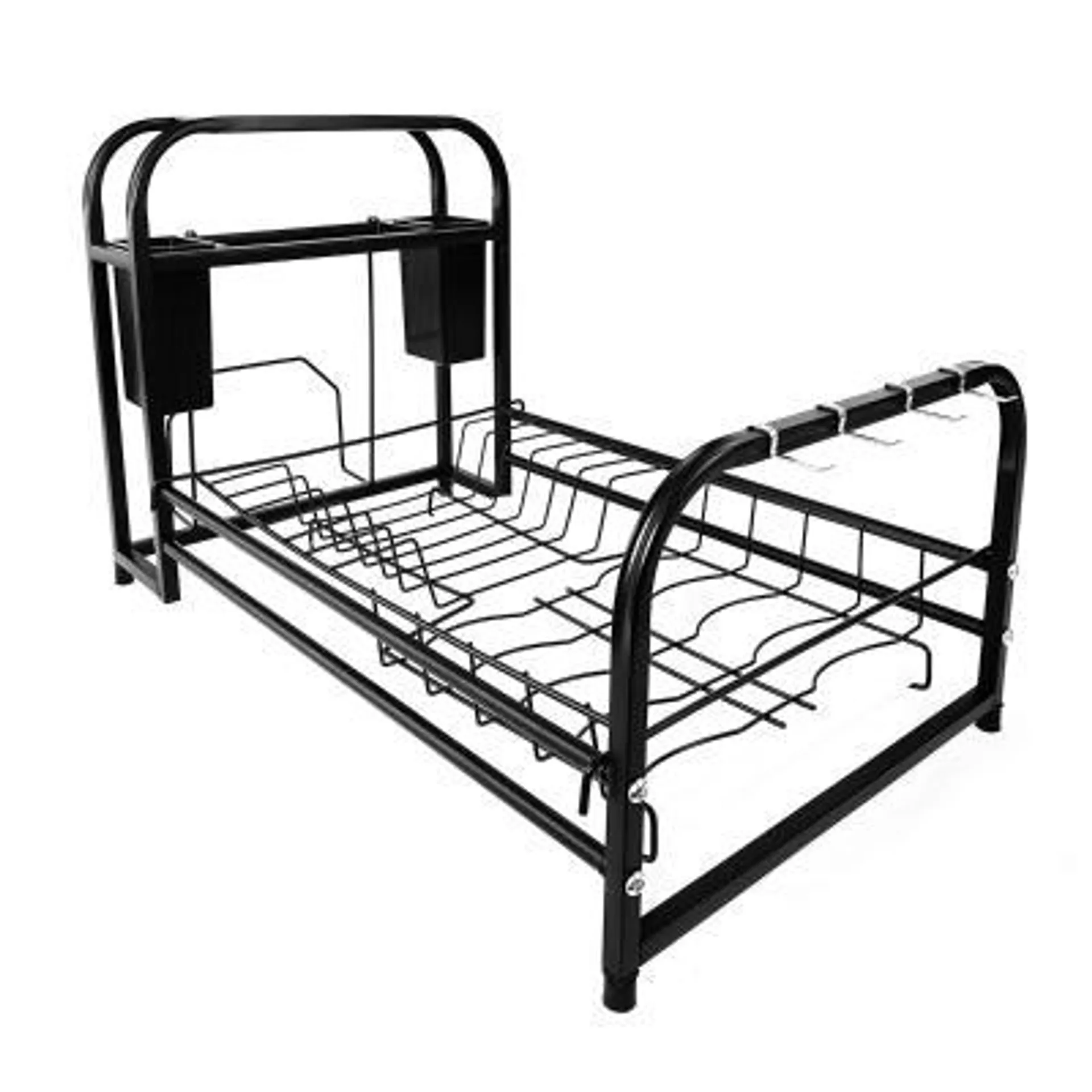 ESCURRIDOR DE PLATOS MULTIFUNCIONAL CON EXTENSIÓN PARA CUBIERTOS Y TABLA DE COCINA.