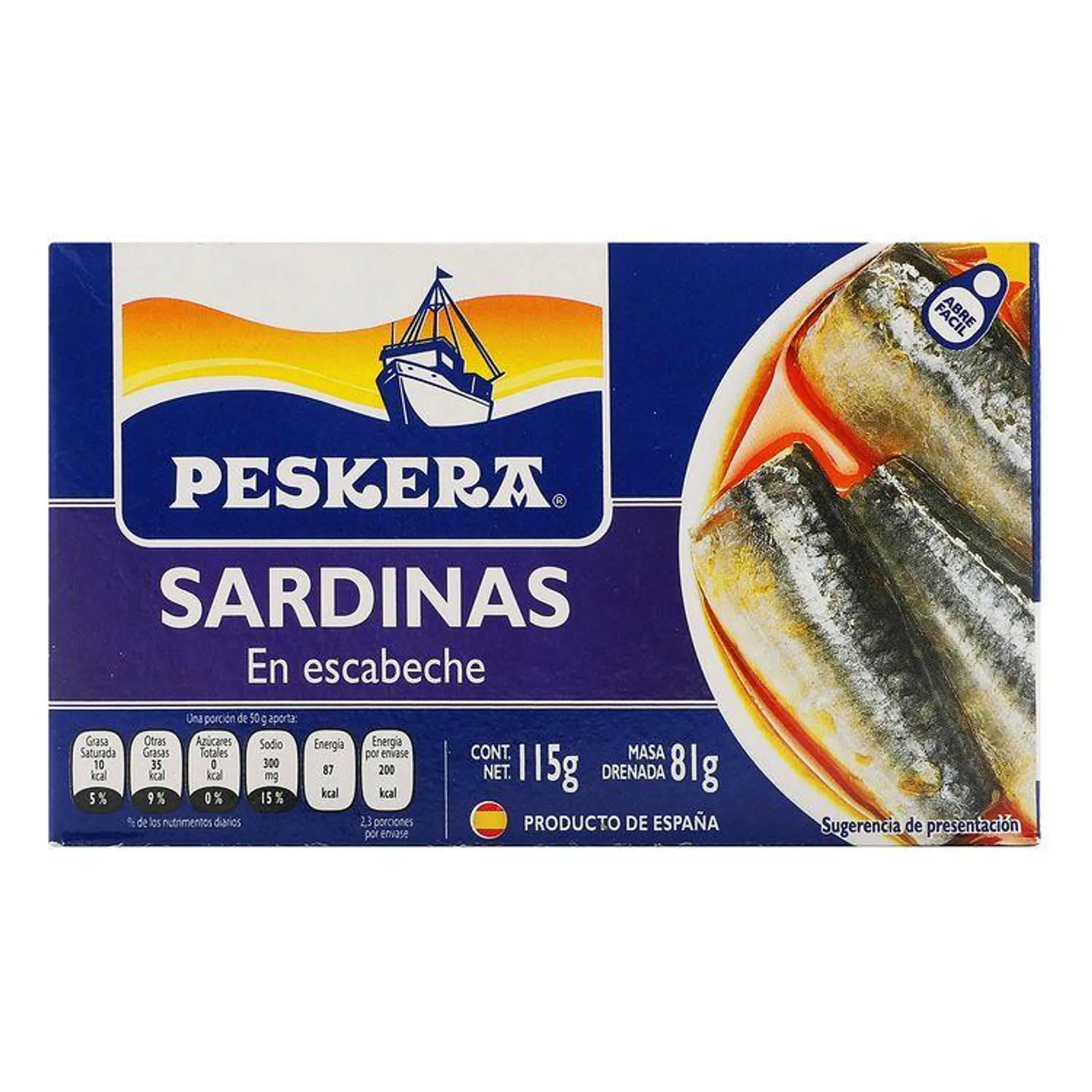 Sardina Peskera 115Gr Escabeche - Peskera - 1 pieza