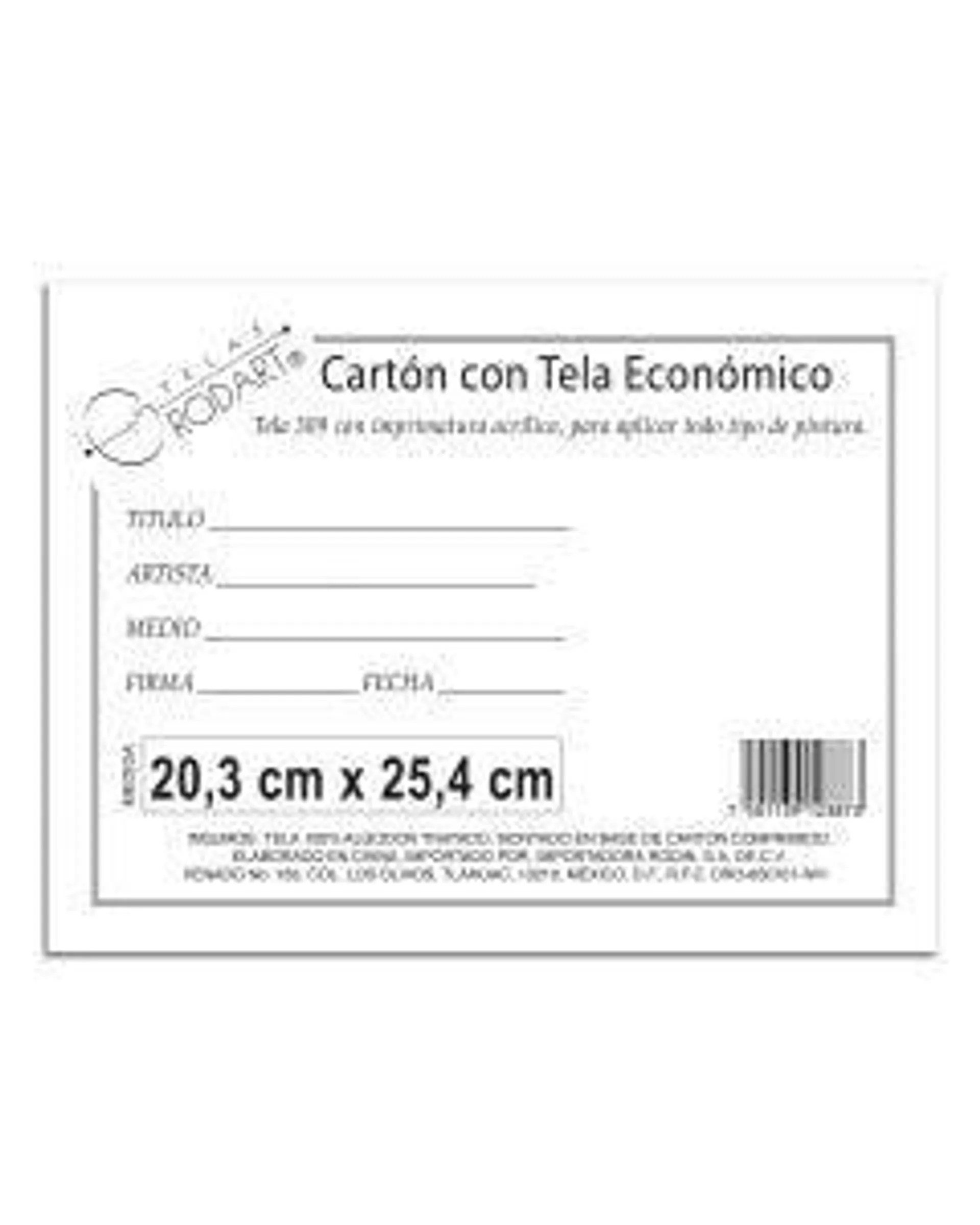 CARTON C/TELA ECONOMICO RODIN 20.3 X 25.4 CM