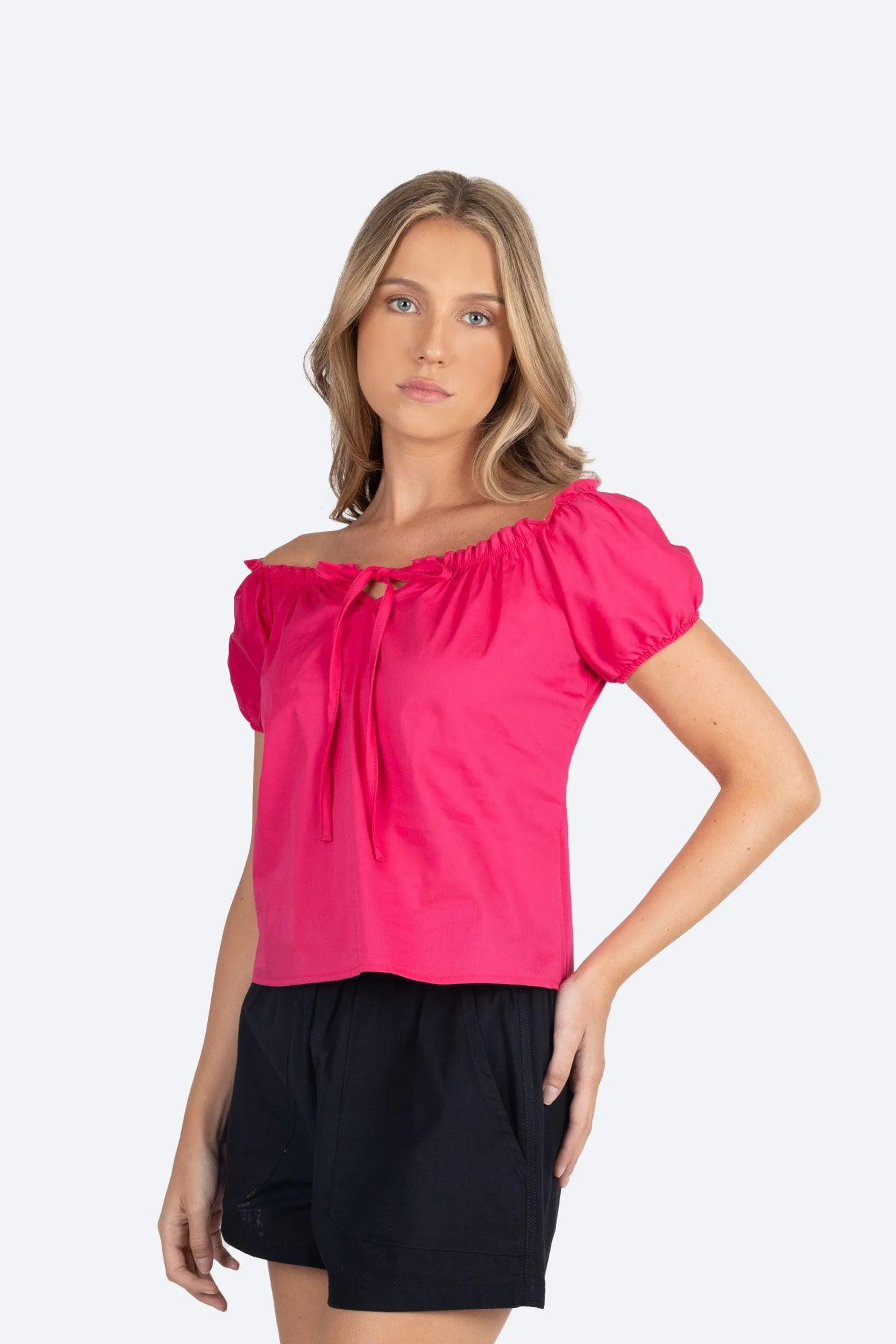 Blusa con mangas de farol