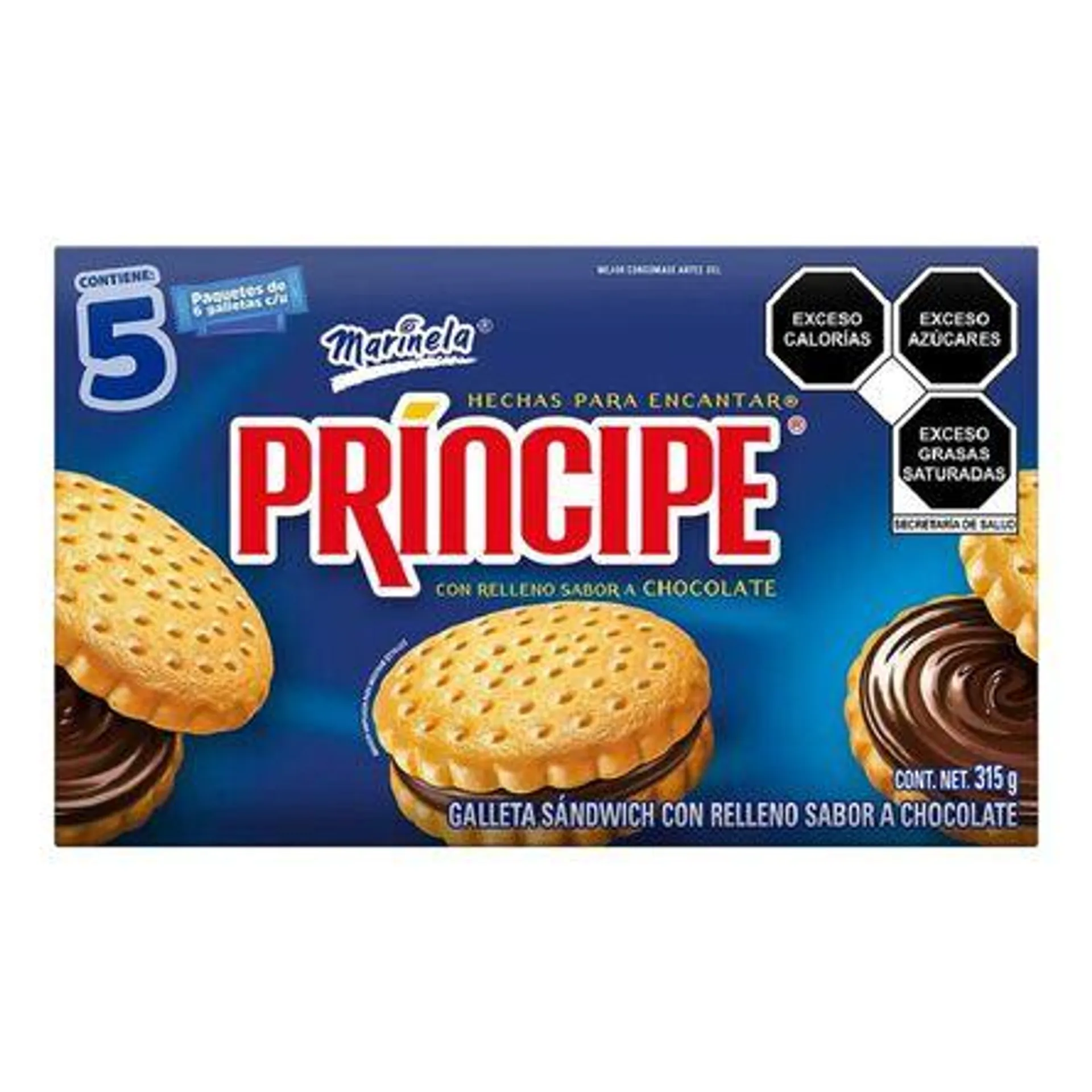 Galletas Príncipe Chocolate Marinela 315