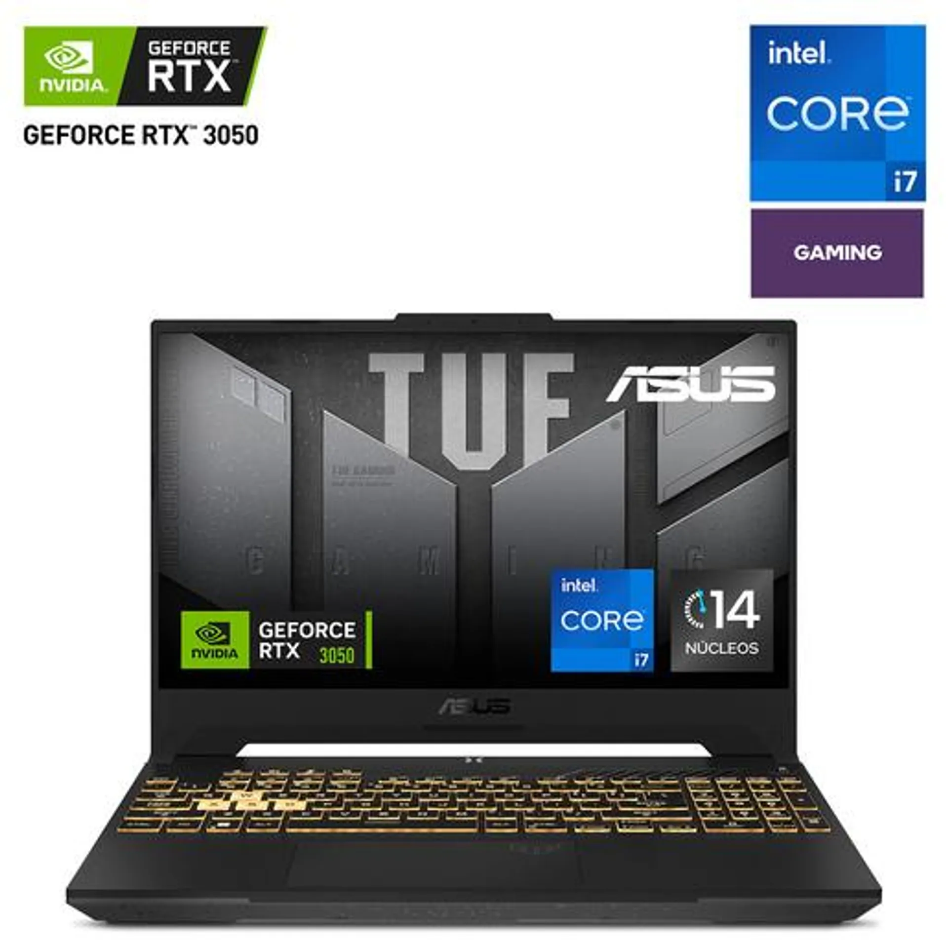 Laptop Gamer Asus TUF F15 FHD 15.6 pulg. Intel Core i7 Nvidia Geforce RTX 3050 512gb SSD 16gb RAM Negro