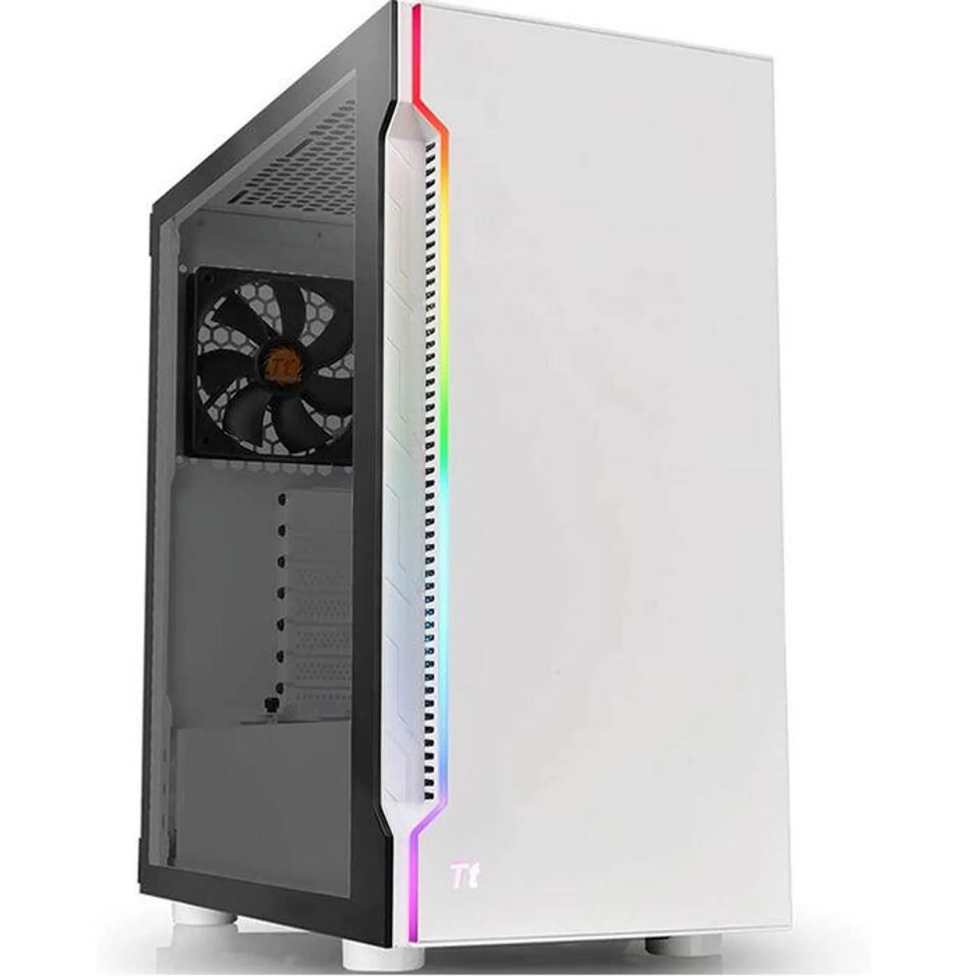 Gabinete Gamer THERMALTAKE H200 TG 1 Fan Cristal Templado USB 3.0 RGB ATX Blanco CA-1M3-00M6WN-00