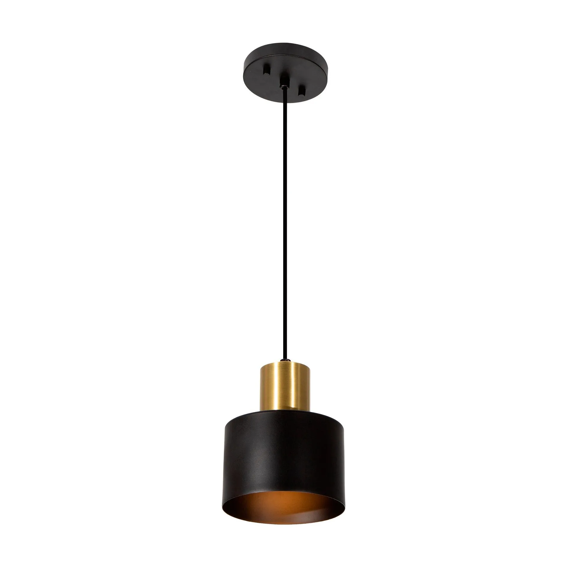 Lámpara Colgante Vintage Negro Oro Satinado E27 60W 1 Luz