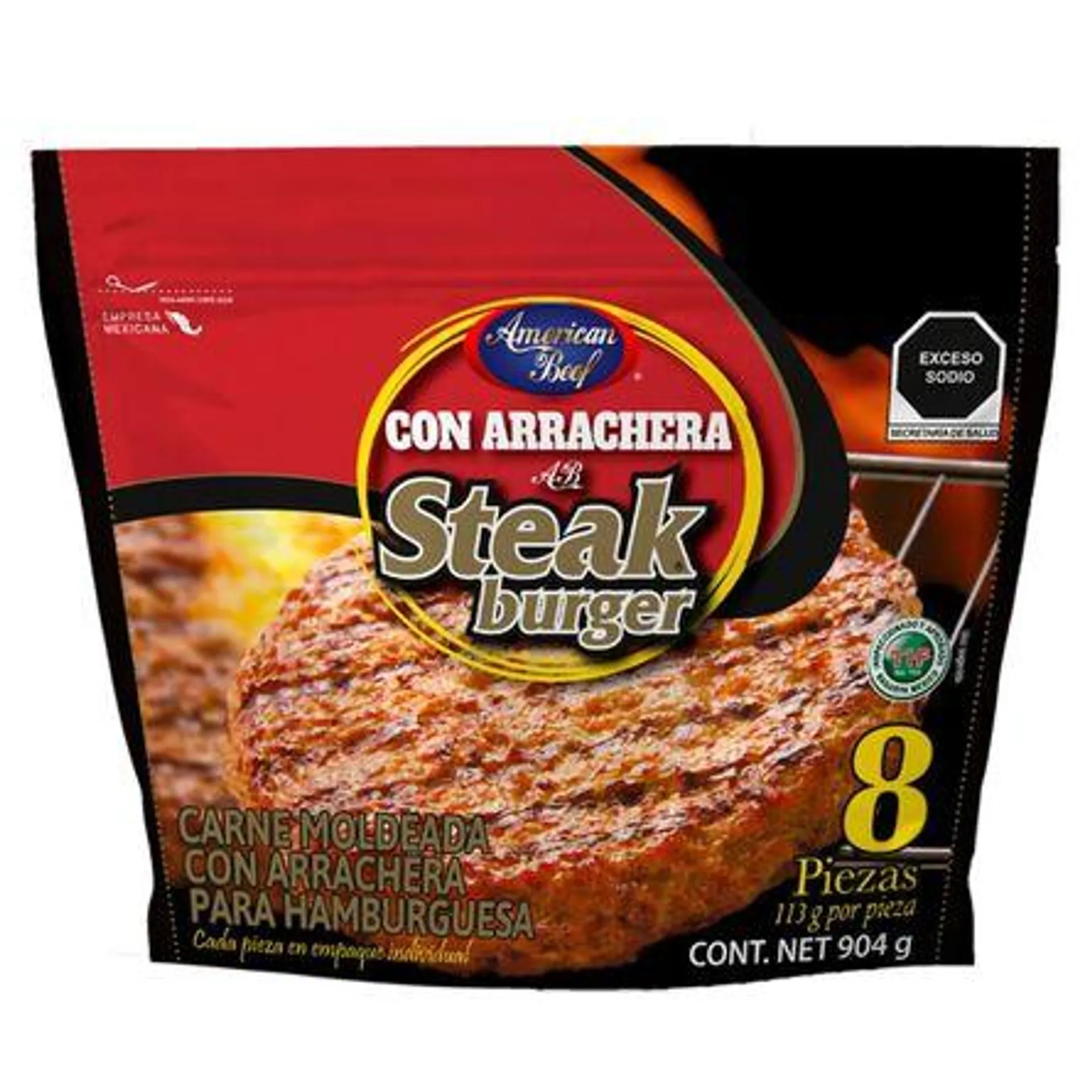 Carne de Hamburguesa American Beef con Arrachera