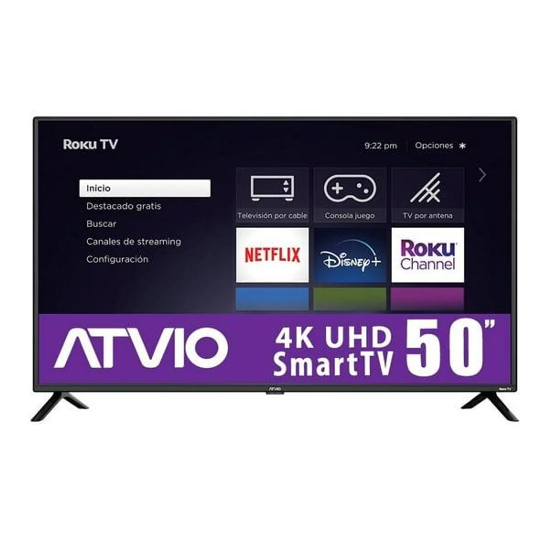 TV Atvio 50 Pulgadas 4K UHD ROKU ARK5017ILED