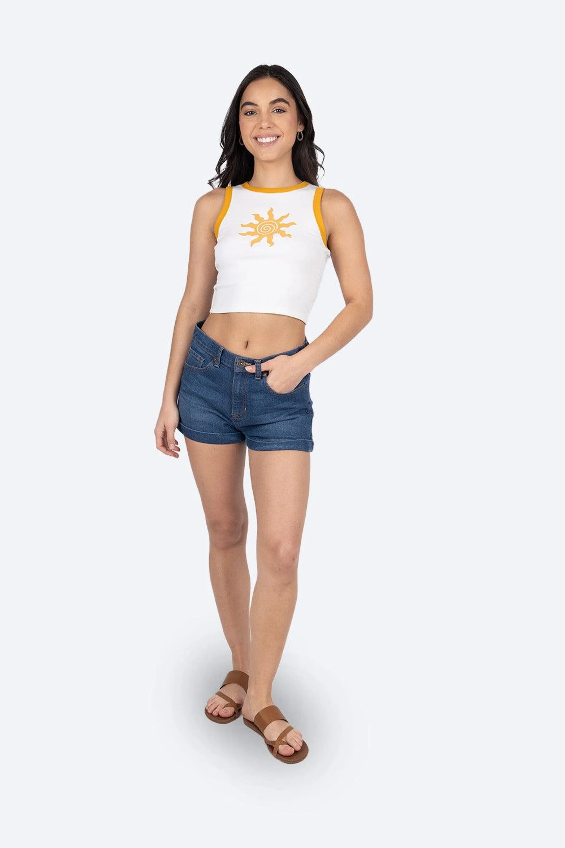 Tank top estampada sol