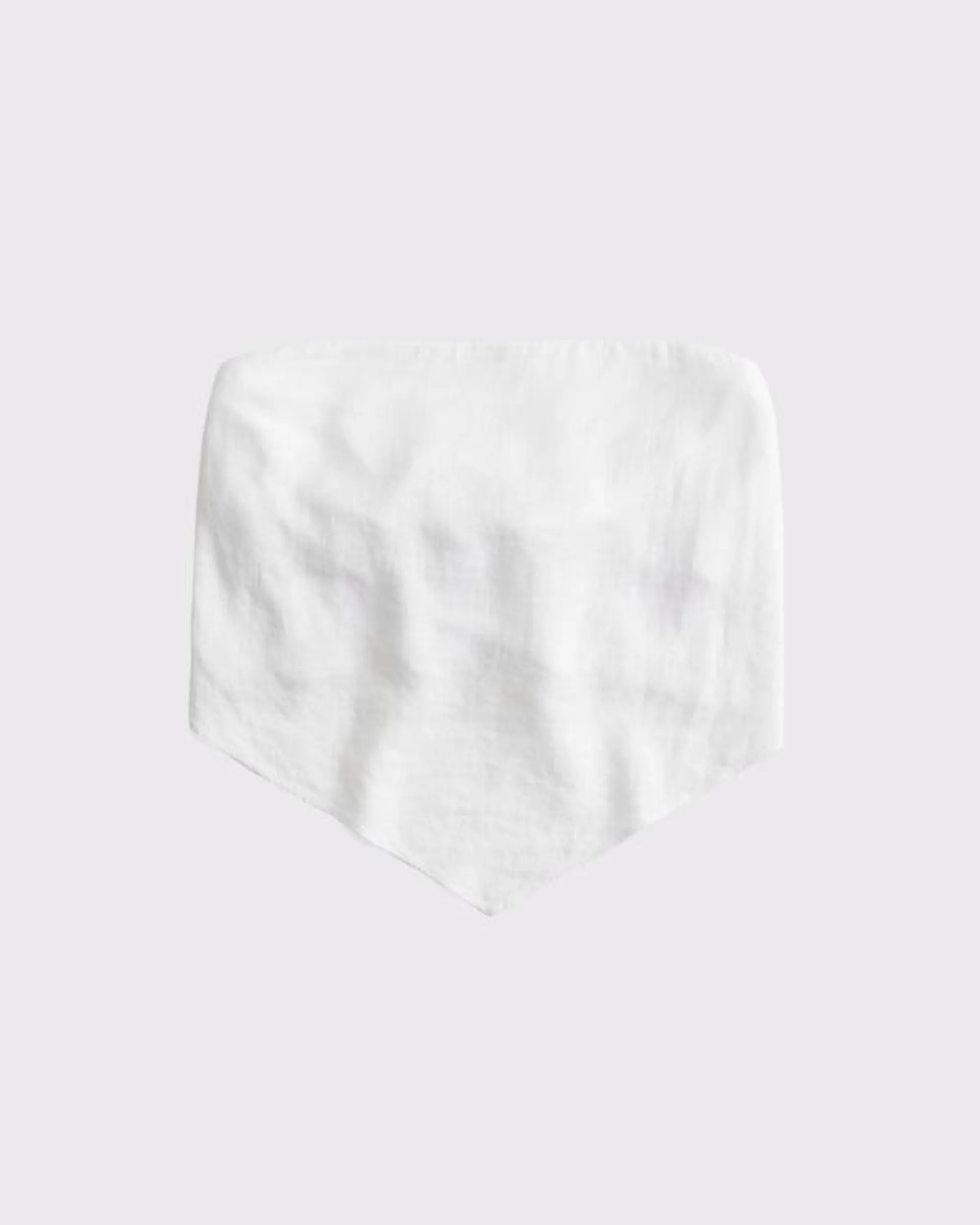 Linen-Blend Strapless Scarf Top