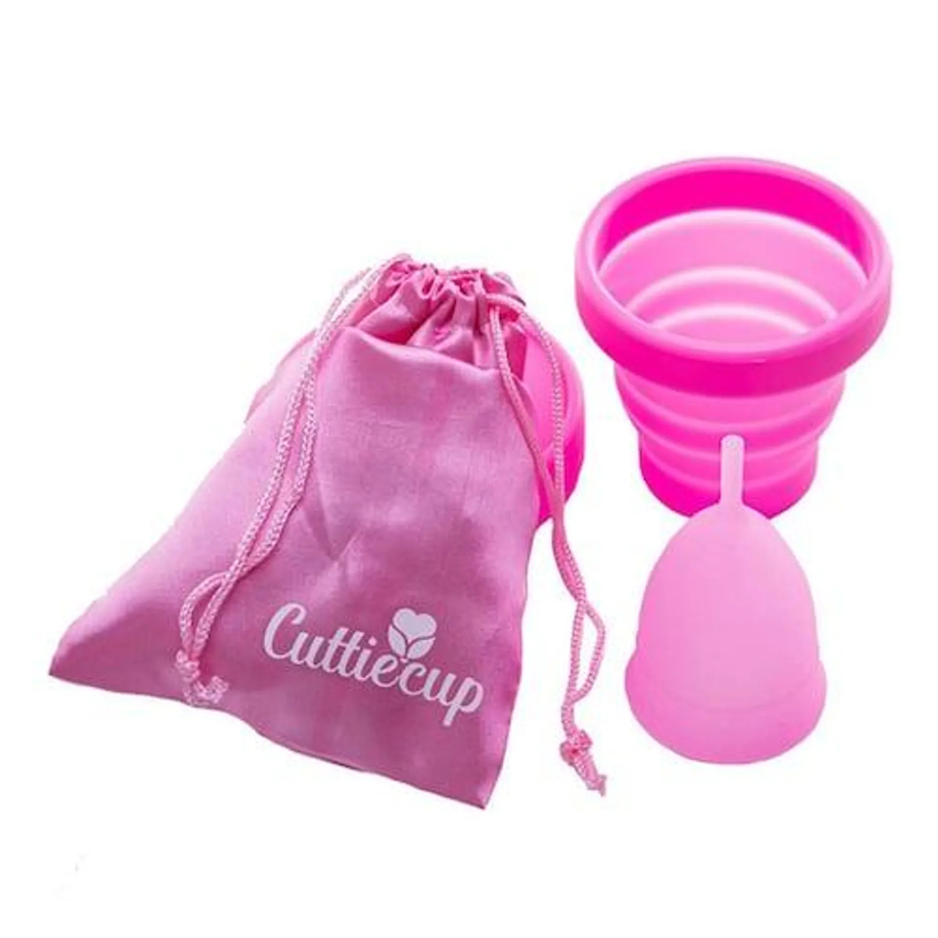 Kit completo talla a copa menstrual, vaso esterilizador y bolsita