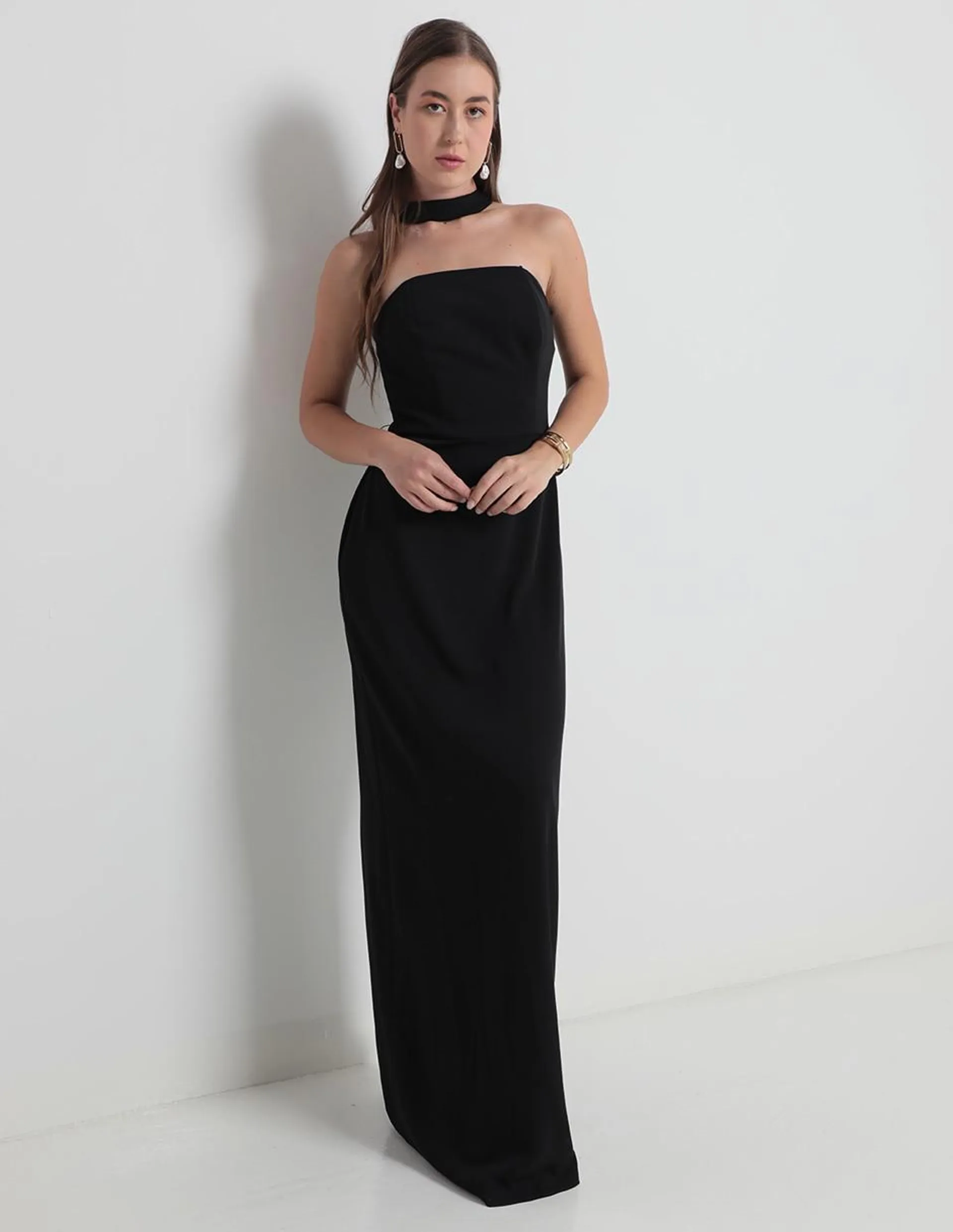 Vestido maxi de fiesta Mia Paluzzi escote medio