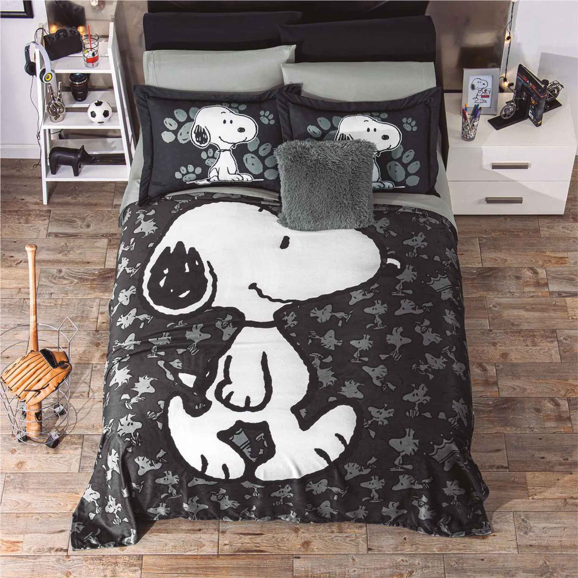 Cobertor Ultrasuave Snoopy Black