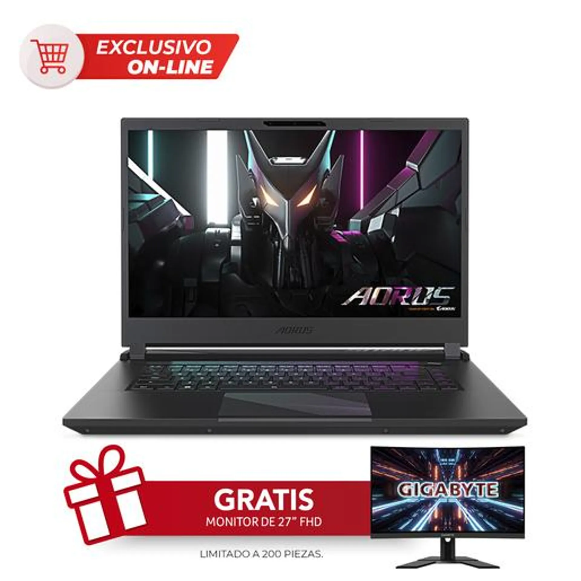 Laptop Gamer Gigabyte AORUS 15 Intel Core i5 NVIDIA RTX4050 15.6 pulg. 512 SSD 8gb RAM Negro