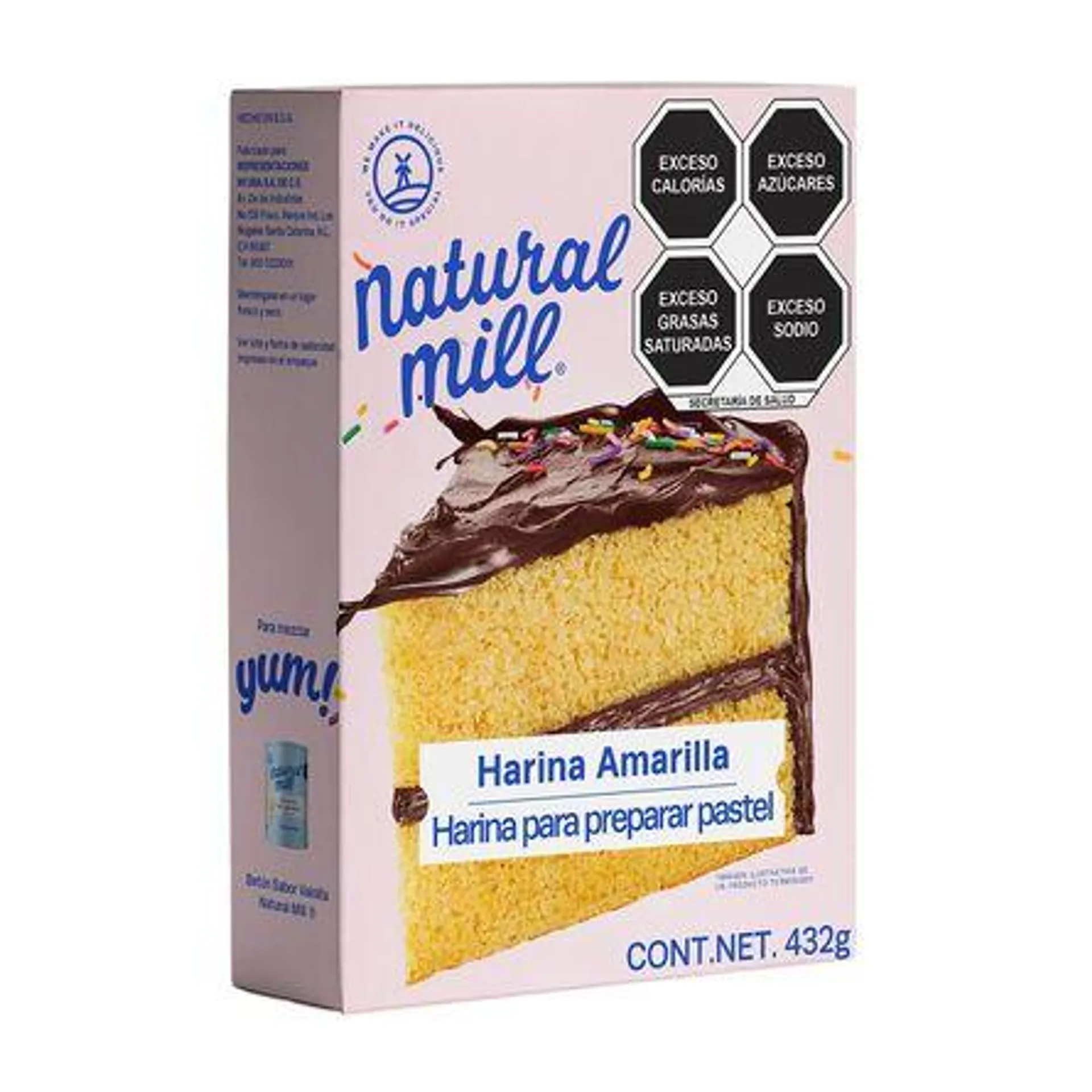 Harina para preparar pastel Natural Mill amarilla 432 g