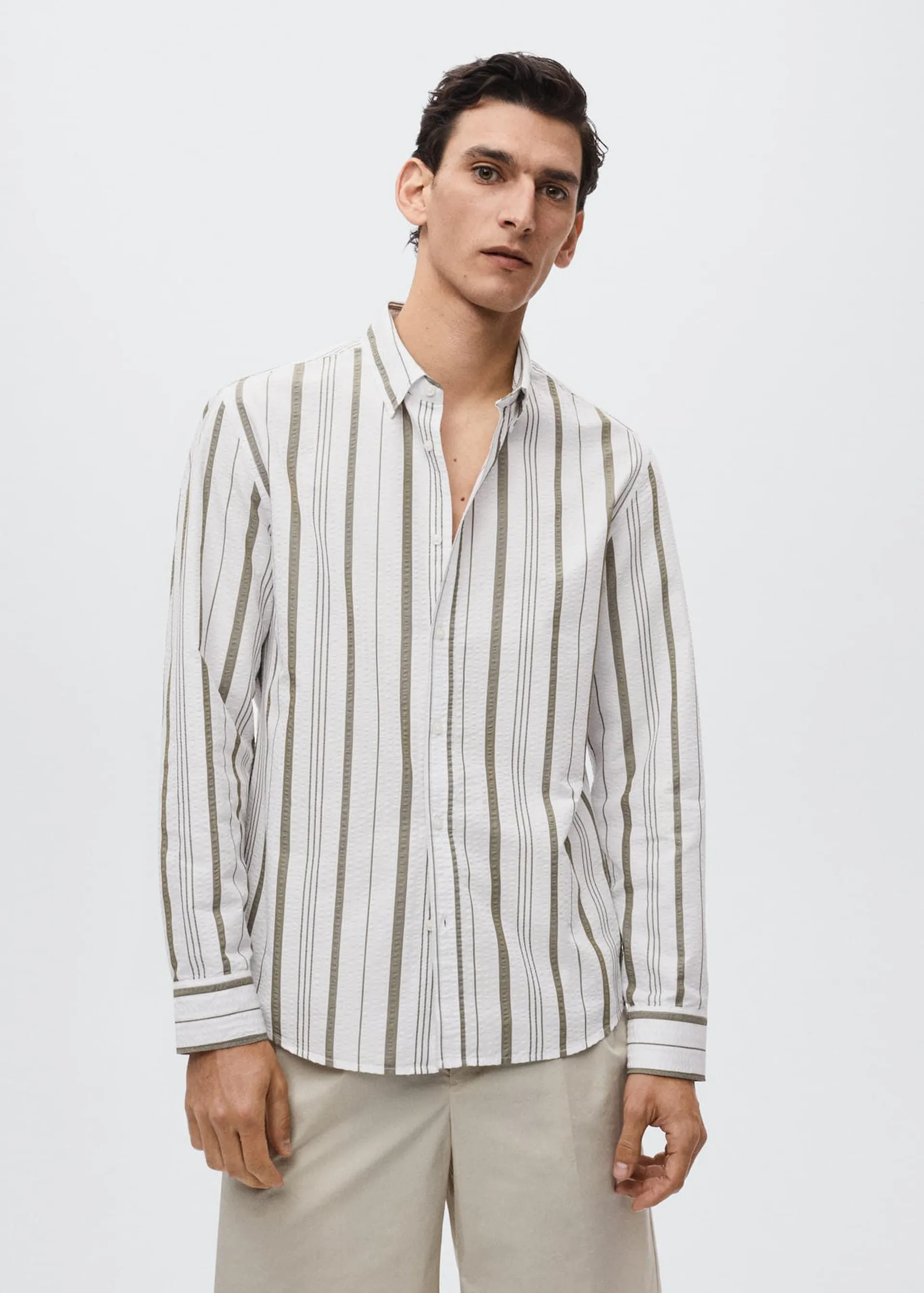 Camisa seersucker rayas