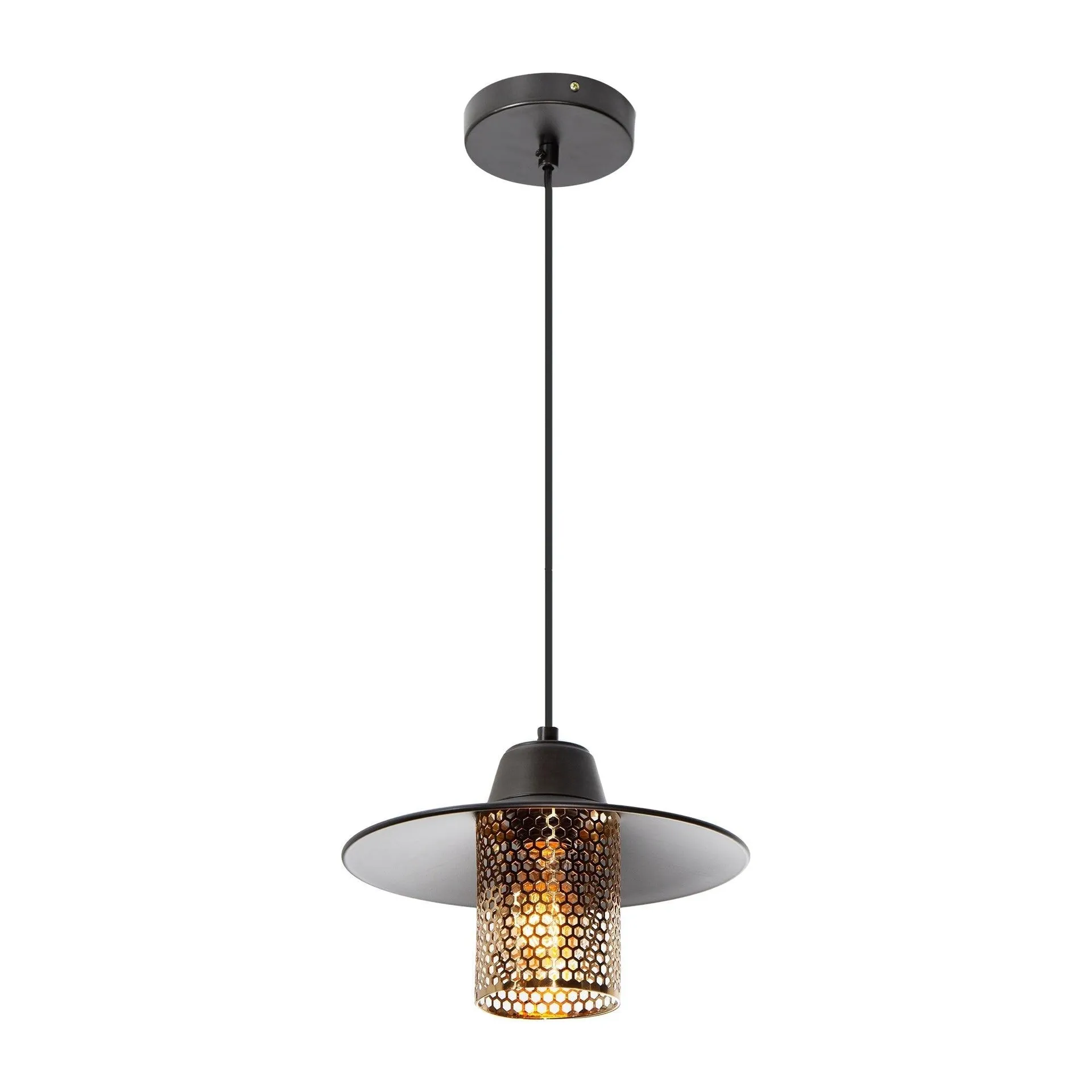 Lámpara Colgante Contemporary Clean Negro E27 60w 1 Luz