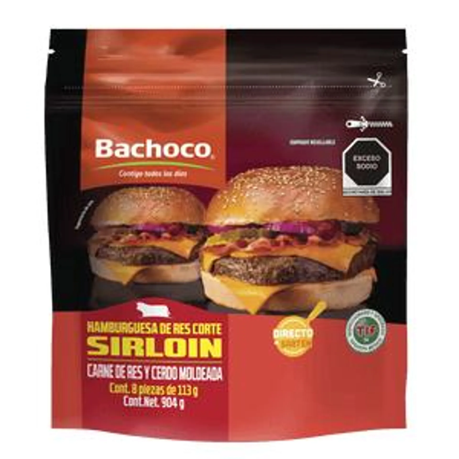 HAMBURGUESA SIRLOIN BOLSA BACHOCO 904 GR.