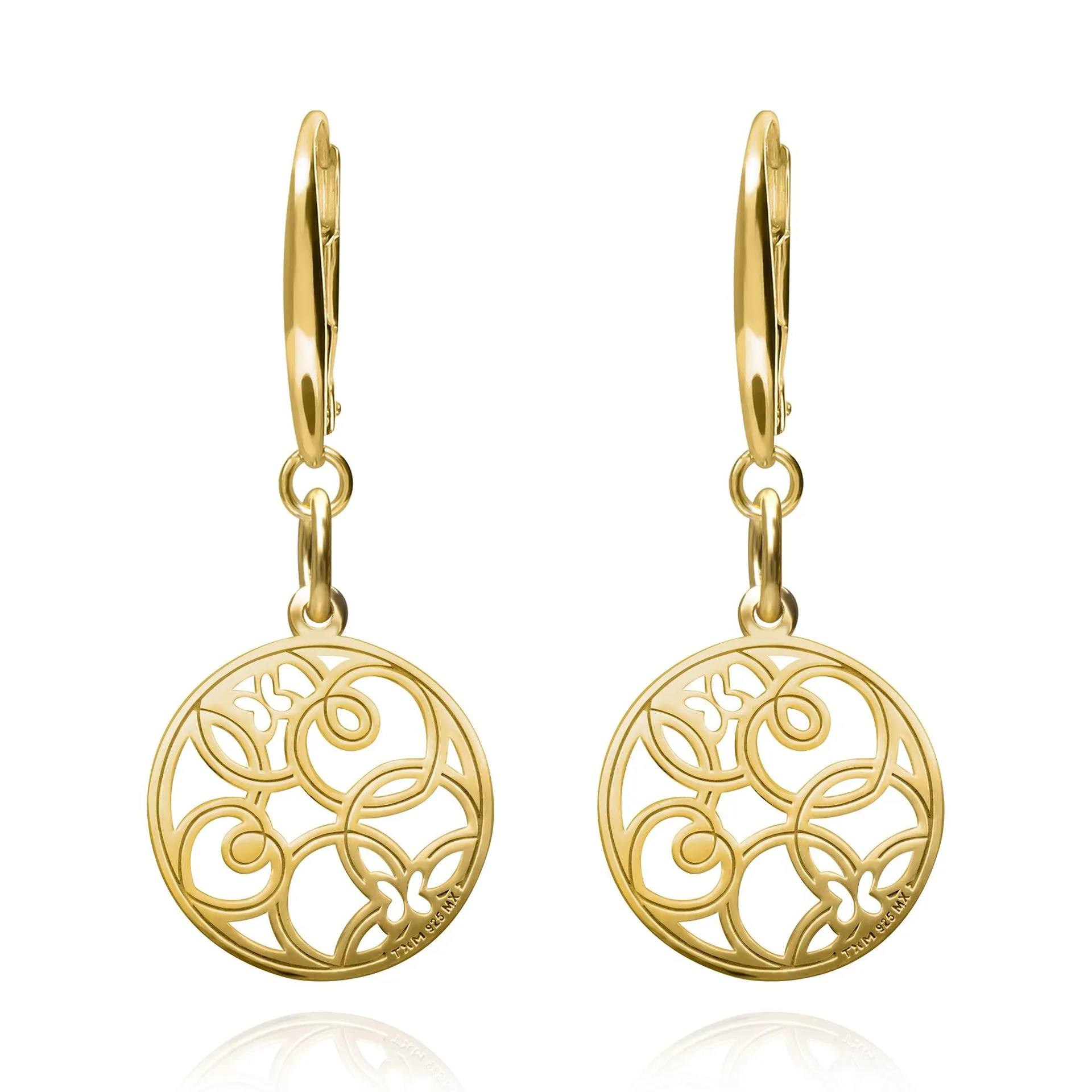 Aretes Mujer Plata 925 Joy Garabatos Dorado