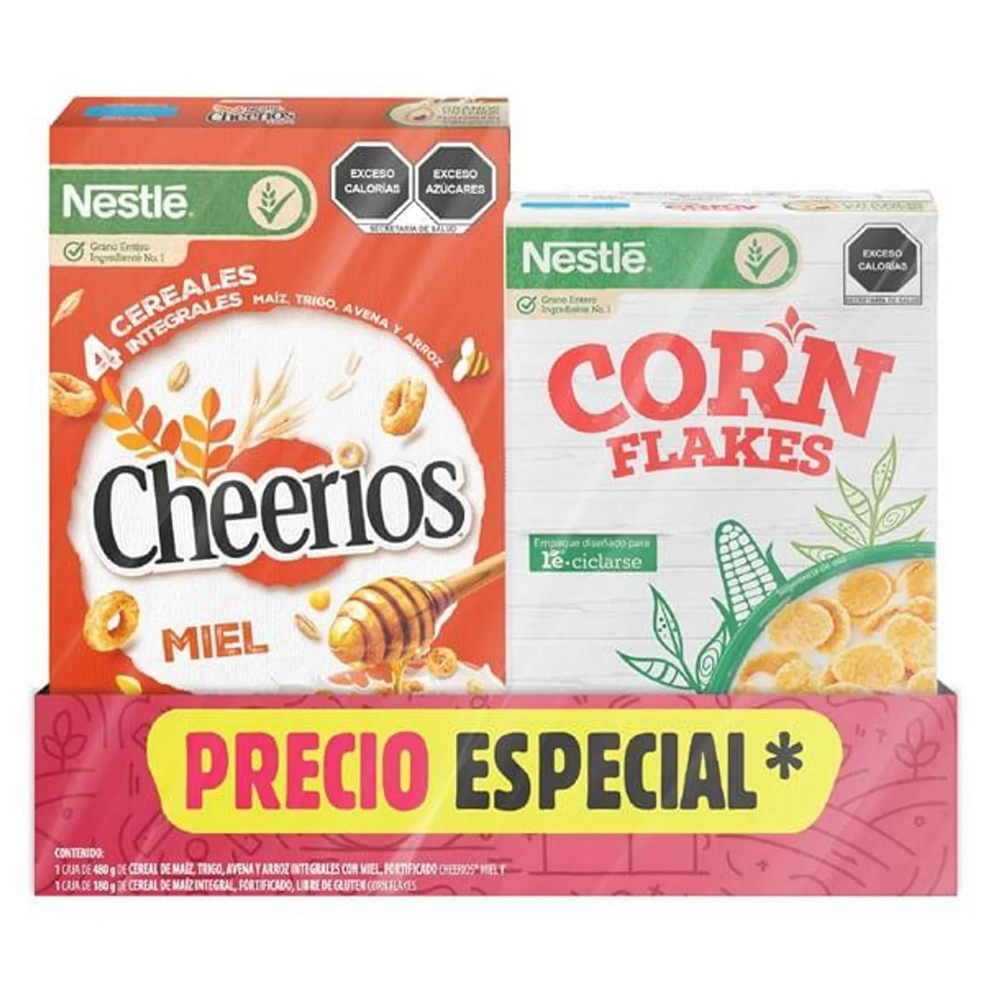 Cereal Cheerios 480 g + Corn Flakes 180 g